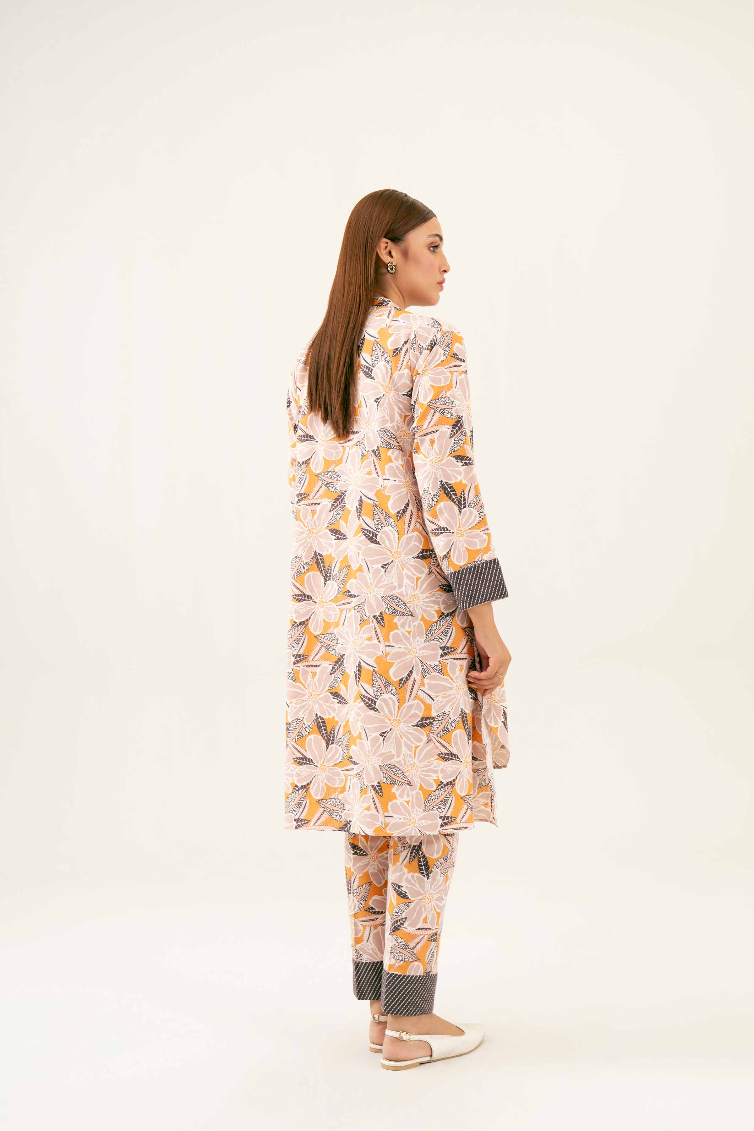 NishatUK - Peach Printed Karandi 2-piece ready to wear Dress