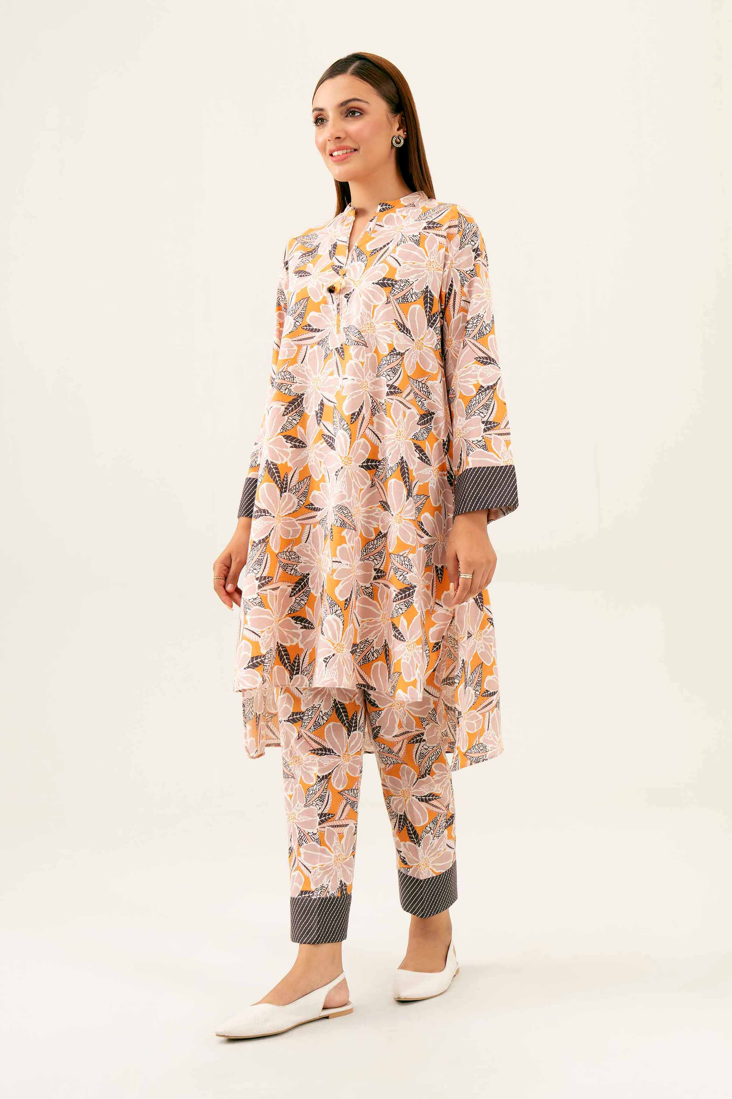 NishatUK - Peach Printed Karandi 2-piece ready to wear Dress