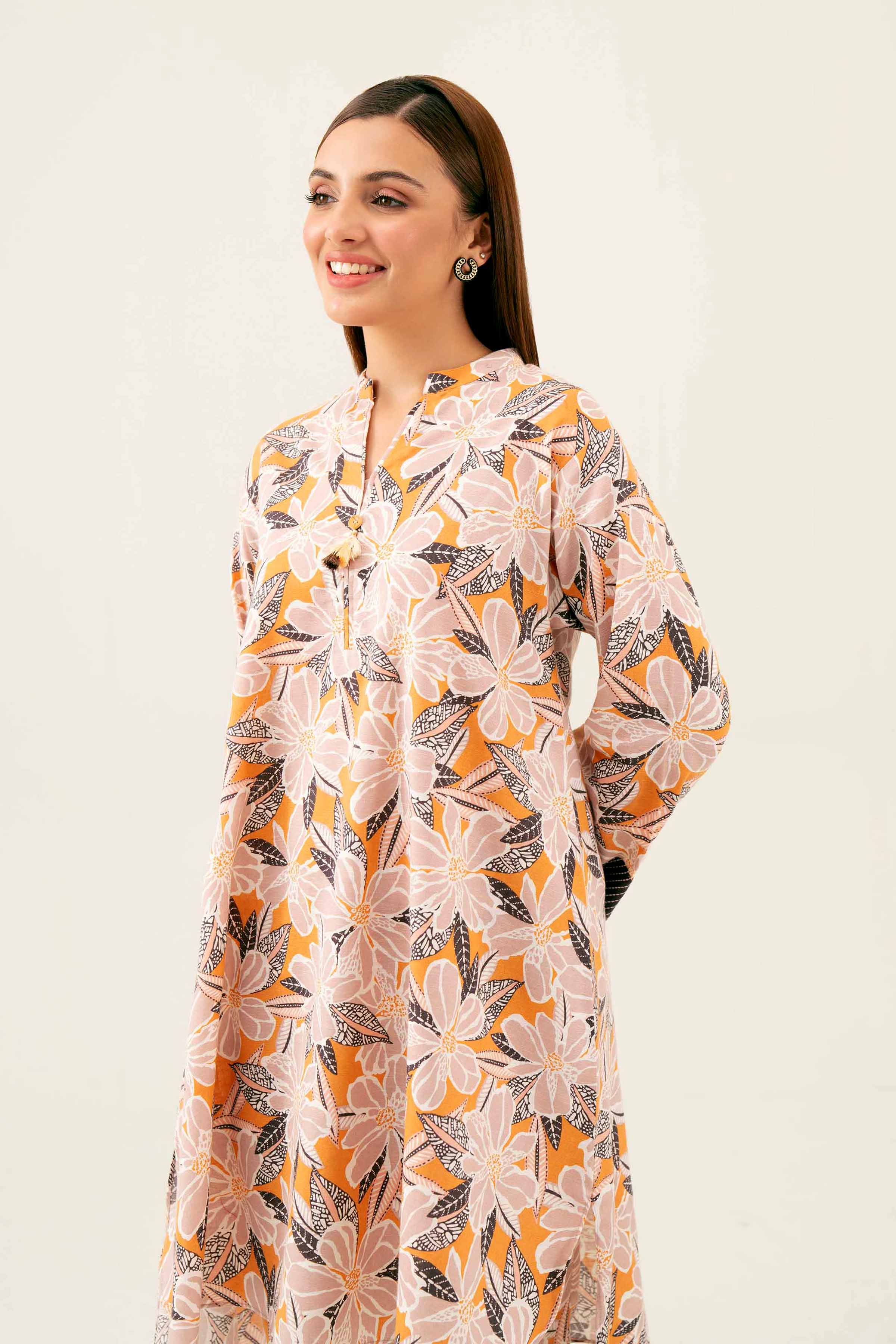 NishatUK - Peach Printed Karandi 2-piece ready to wear Dress