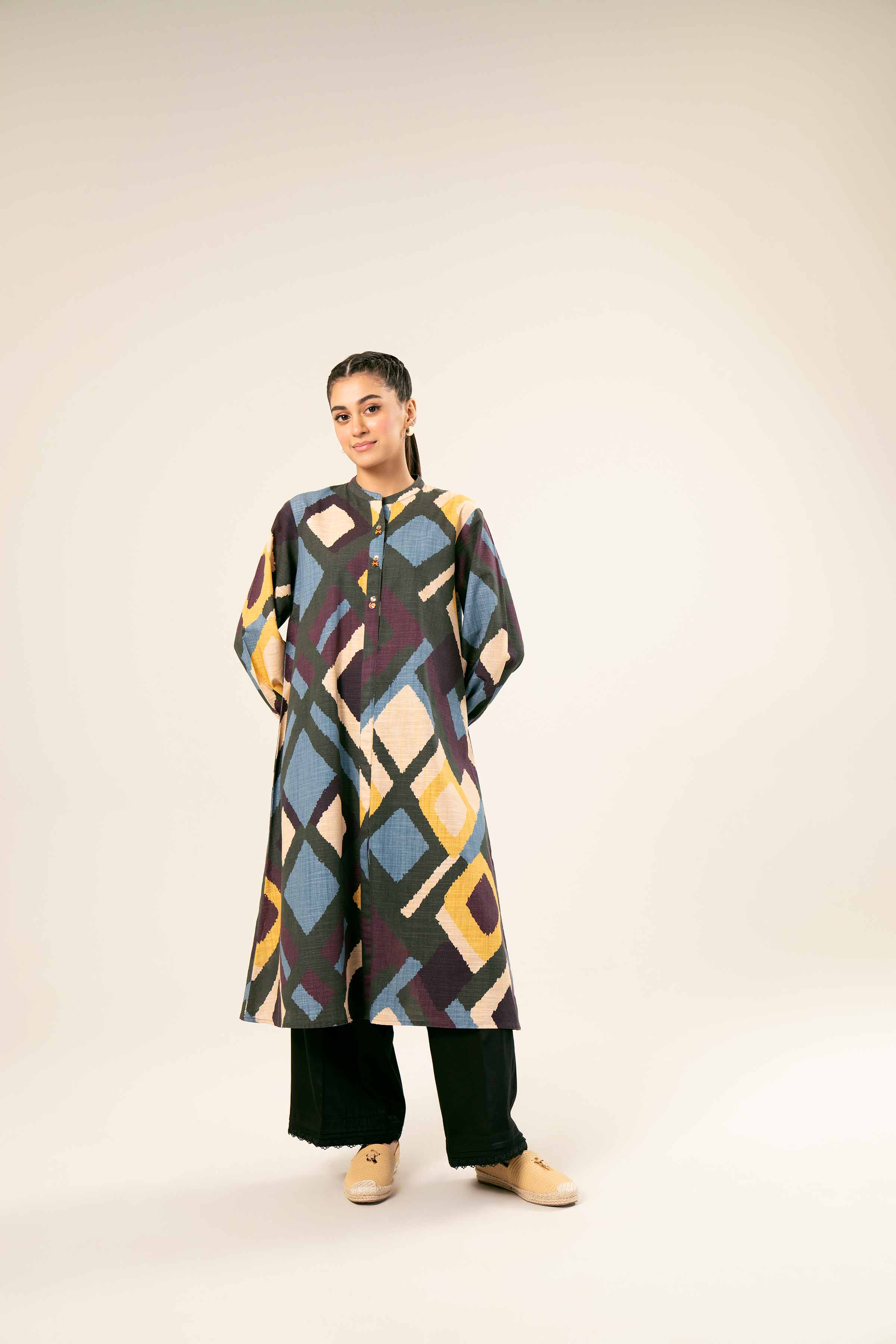 NishatUK - Multi Printed Khaddar 1-piece ready to wear Shirt