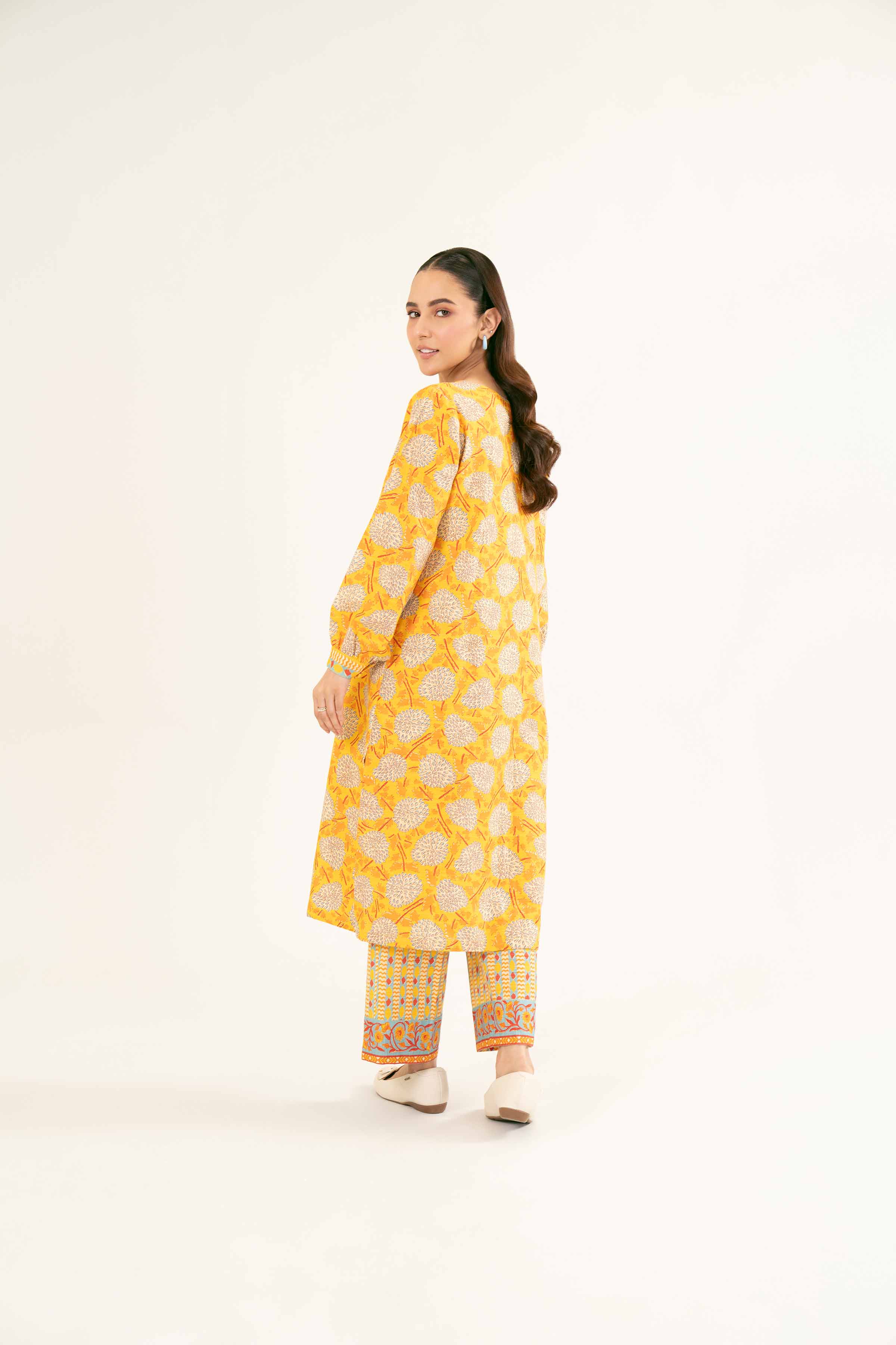 NishatUK - Brown Printed Khaddar 2-piece ready to wear Dress
