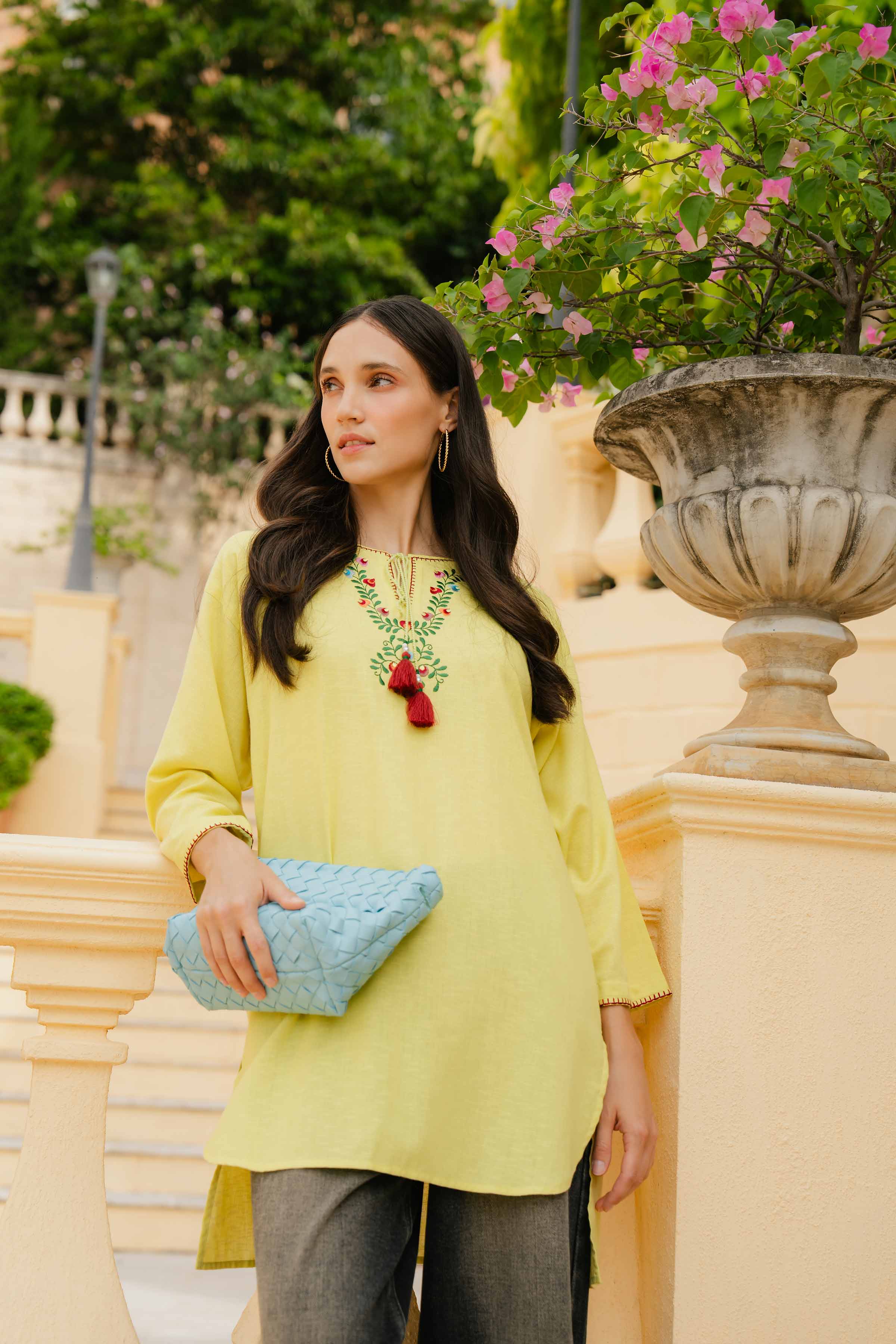 NishatUK - Brown Embroidered   Karandi 1-piece ready to wear Shirt