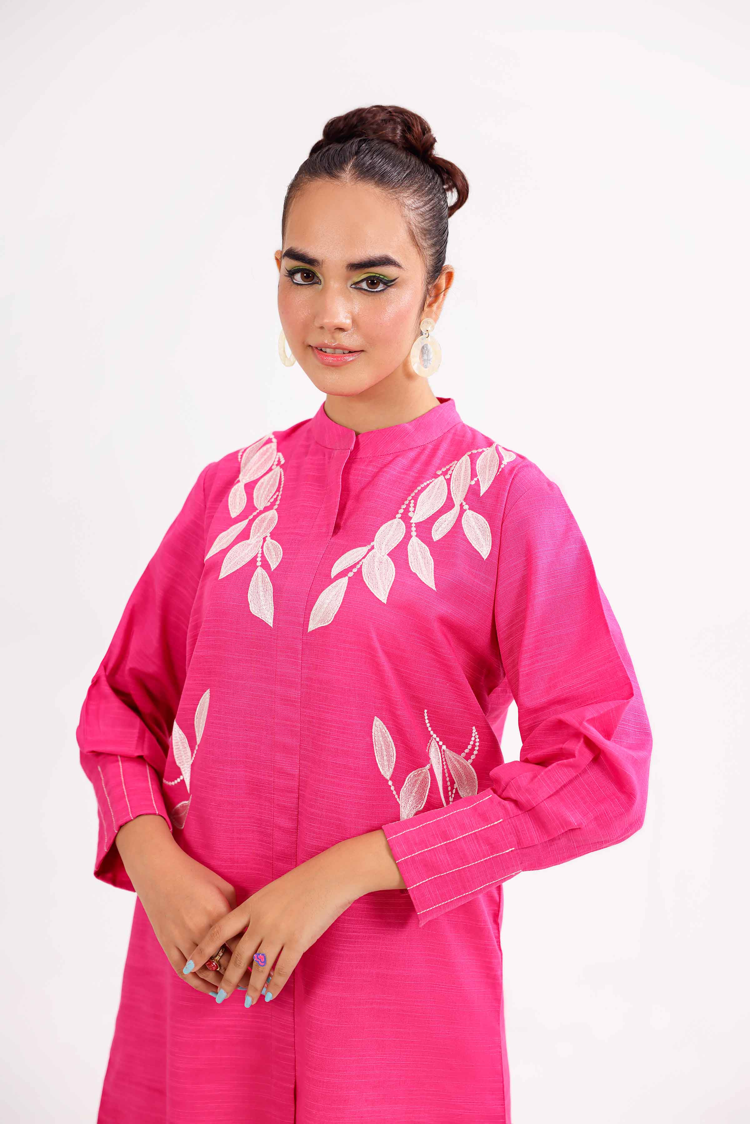 NishatUK - Brown Embroidered  Khaddar 1-piece ready to wear Tunic