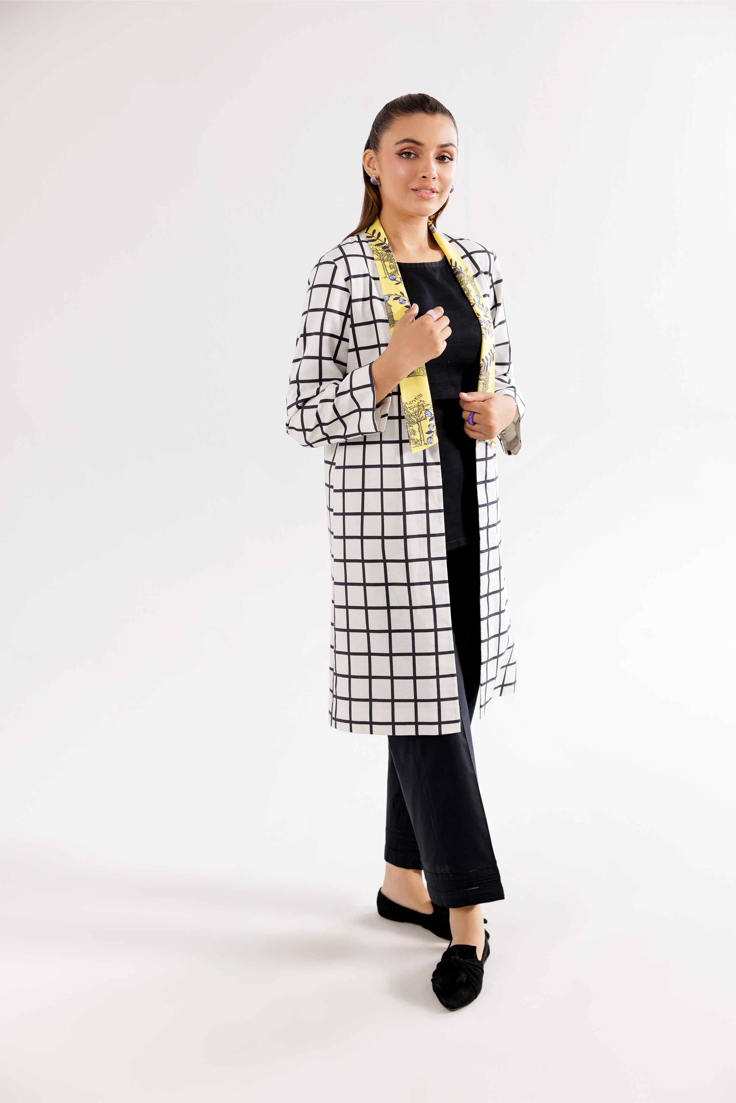 NishatUK - Off White Printed  Karandi 1-piece ready to wear Jacket