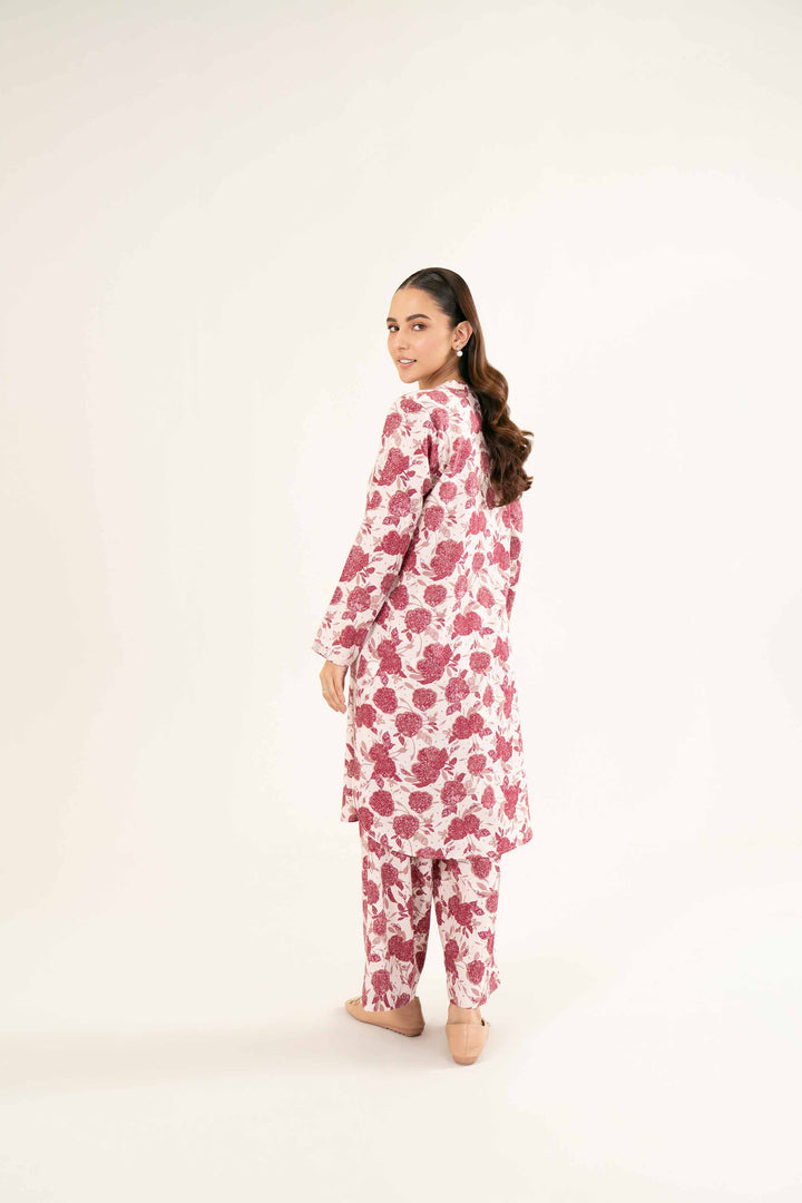 Printed Light Pink Karandi Suit