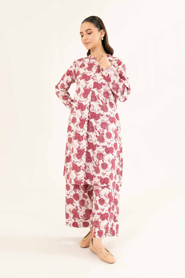 Printed Light Pink Karandi Suit