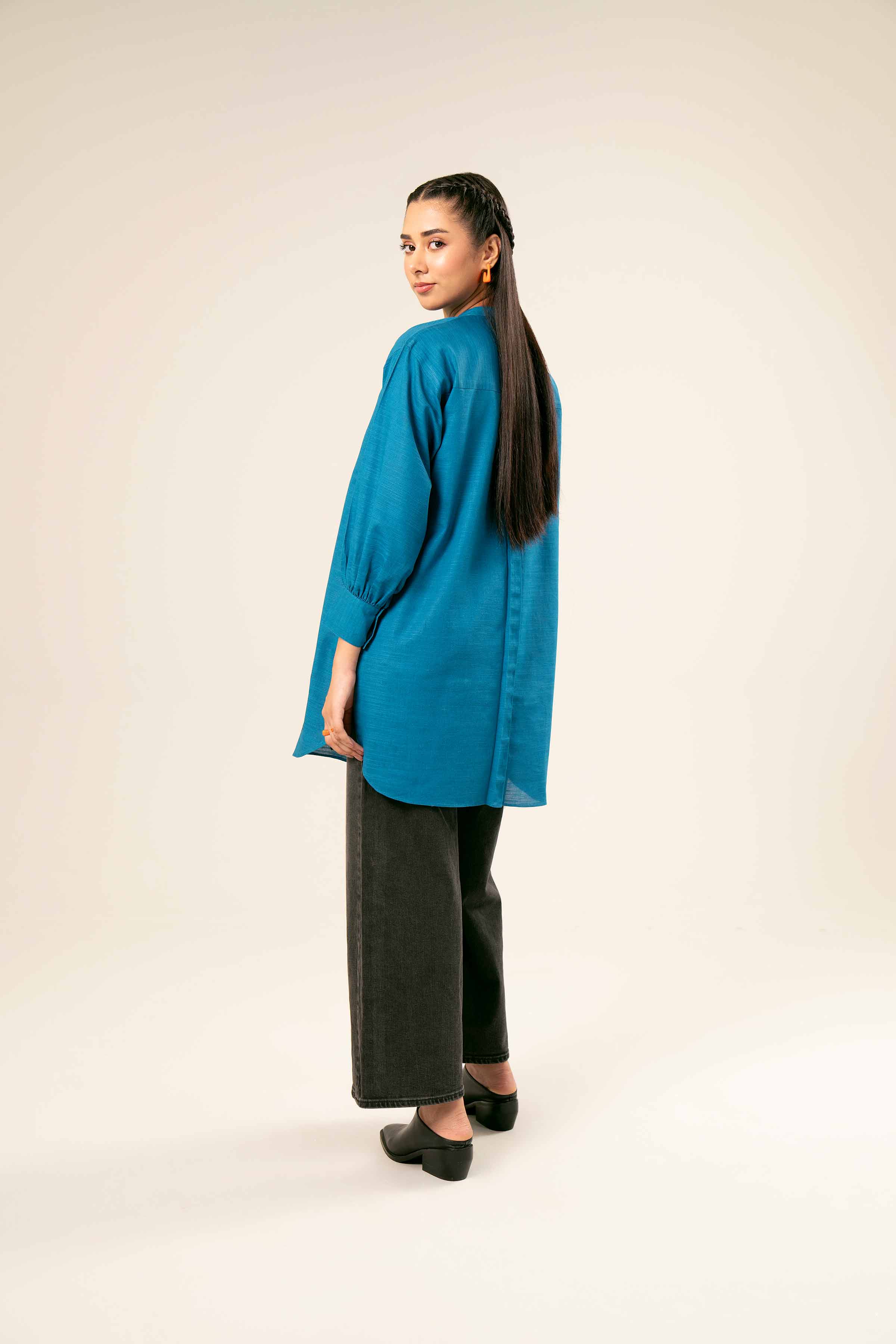 NishatUK - Brown Embroidered  Khaddar 1-piece ready to wear Tunic