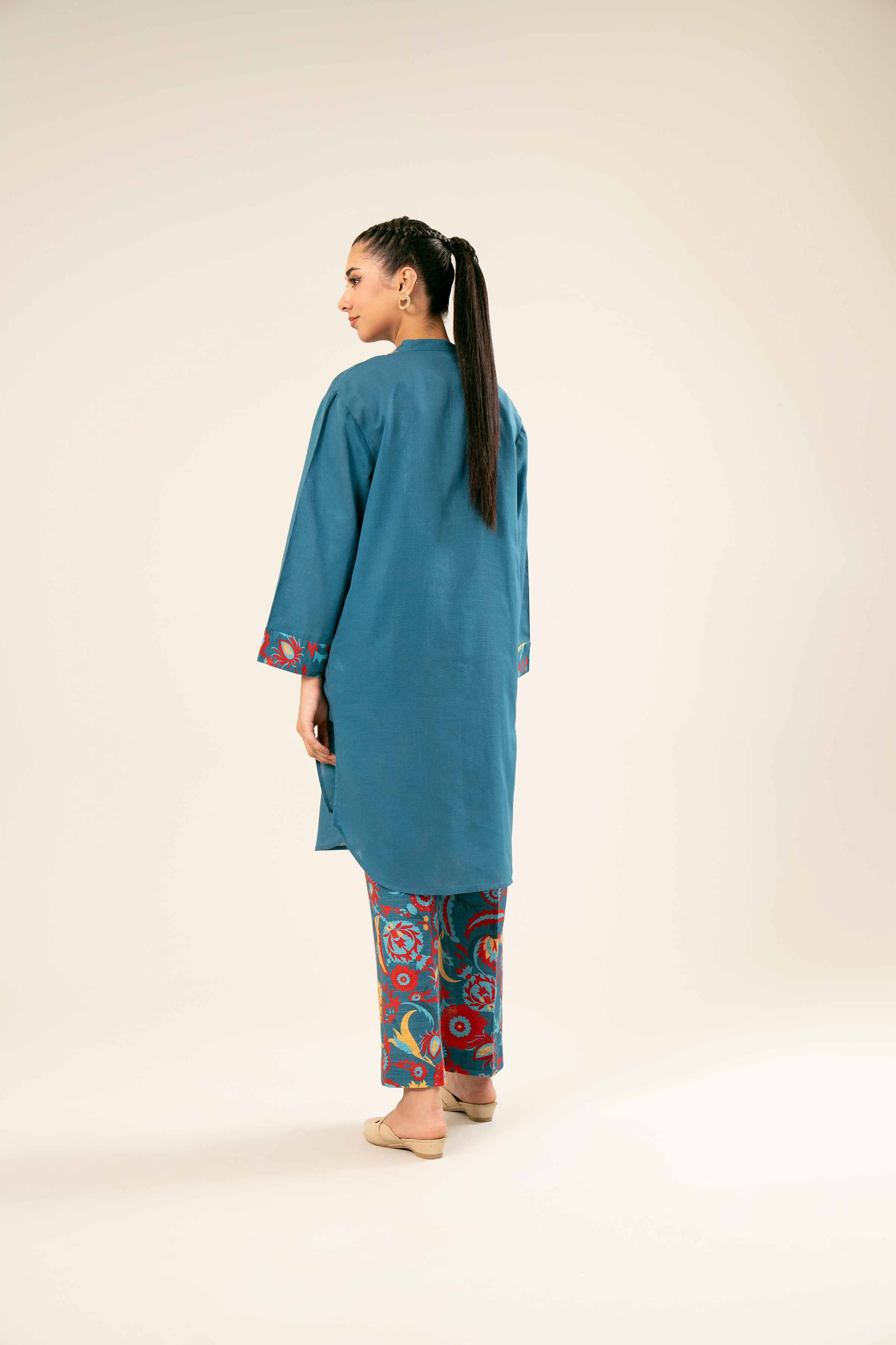 NishatUK - Brown Embroidered  Khaddar 2-piece ready to wear Dress