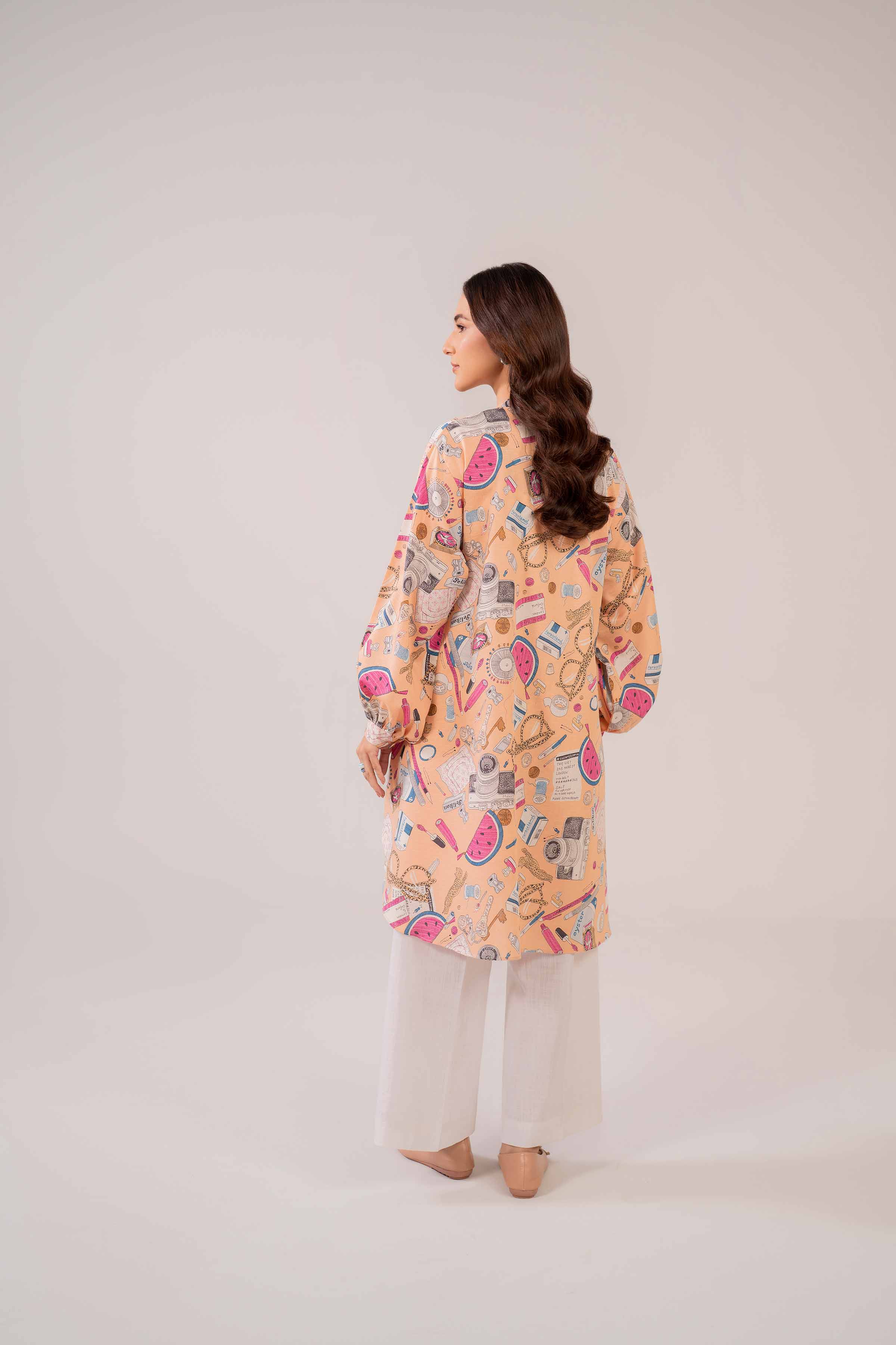 NishatUK - Brown Printed  Karandi 1-piece ready to wear Tunic