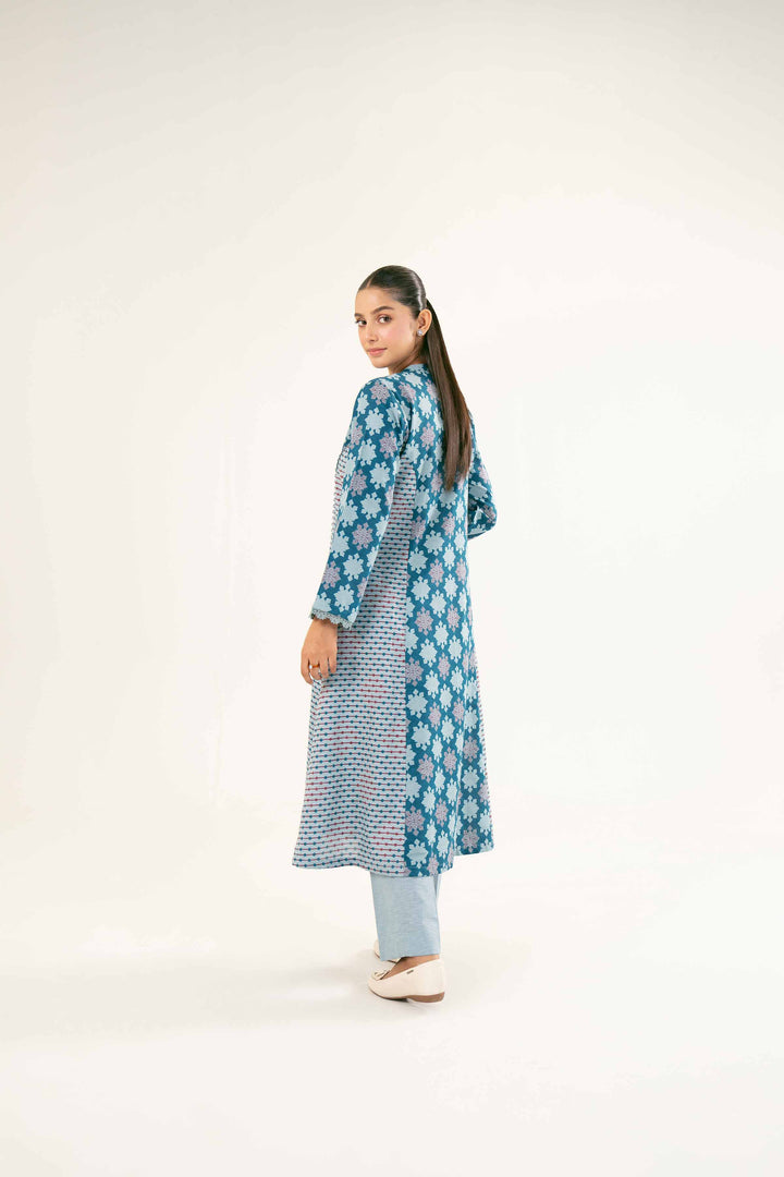 Printed Karandi Teal Suit