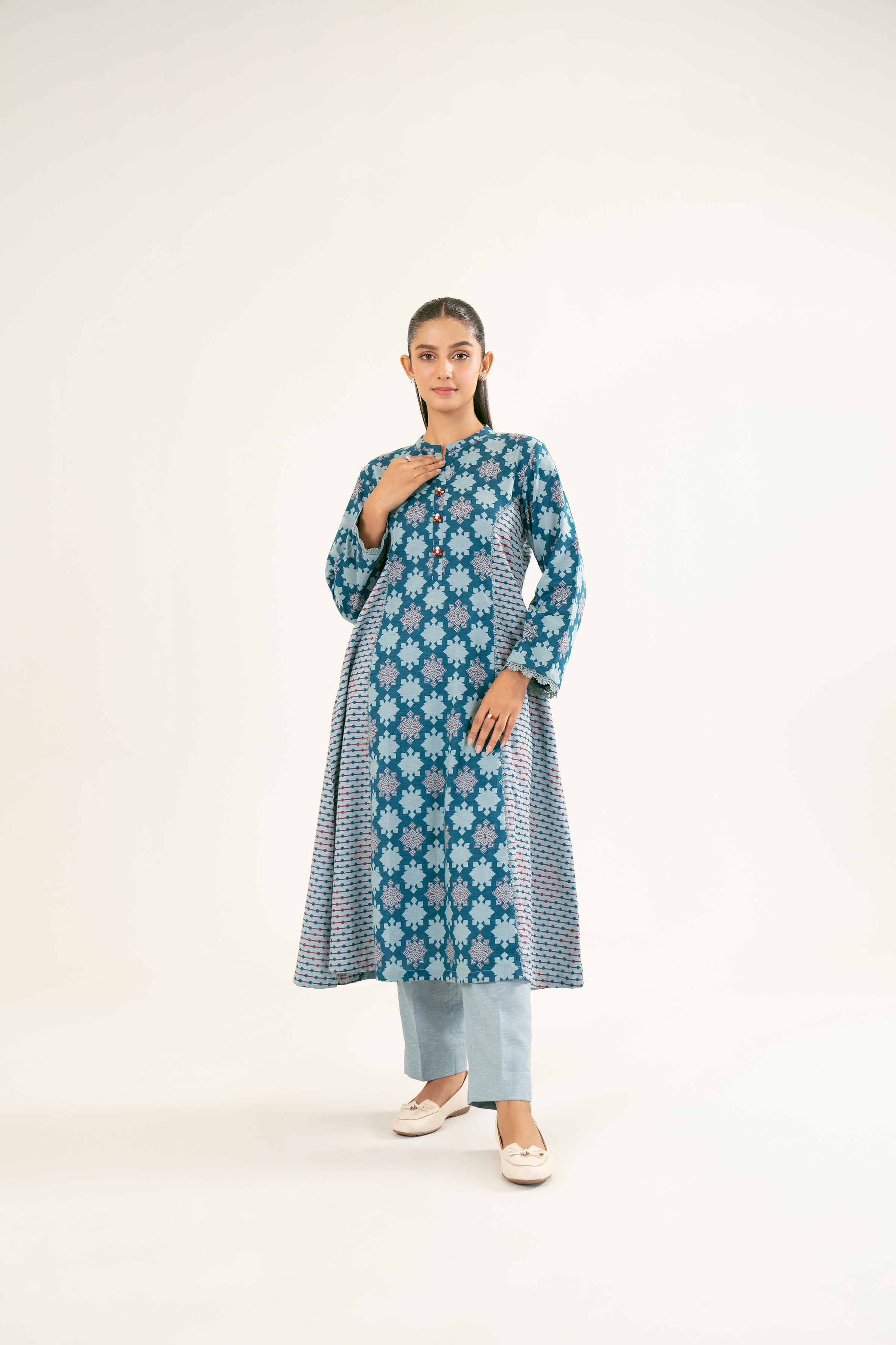 NishatUK - Brown Printed  Karandi 2-piece ready to wear Dress