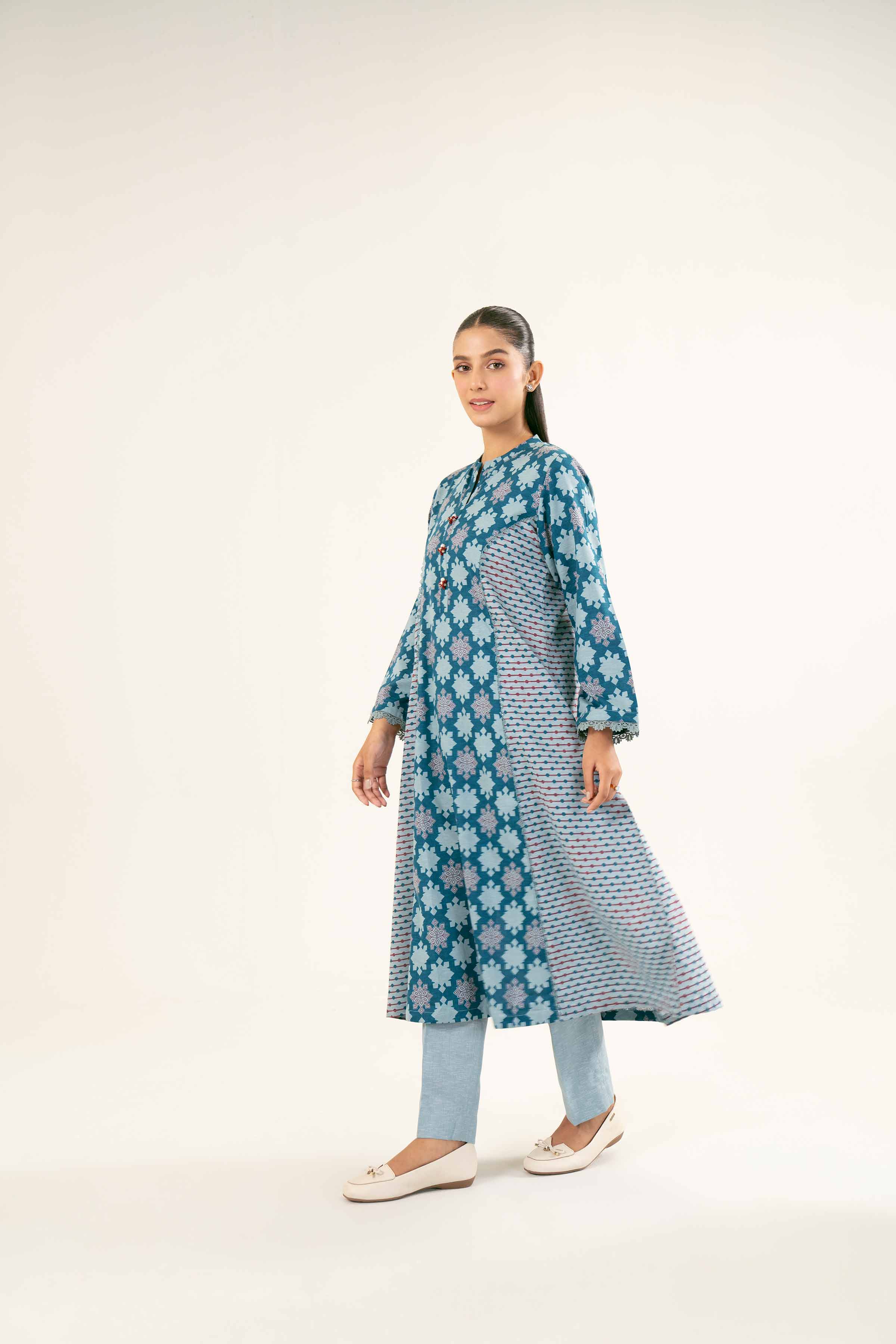 NishatUK - Brown Printed  Karandi 2-piece ready to wear Dress