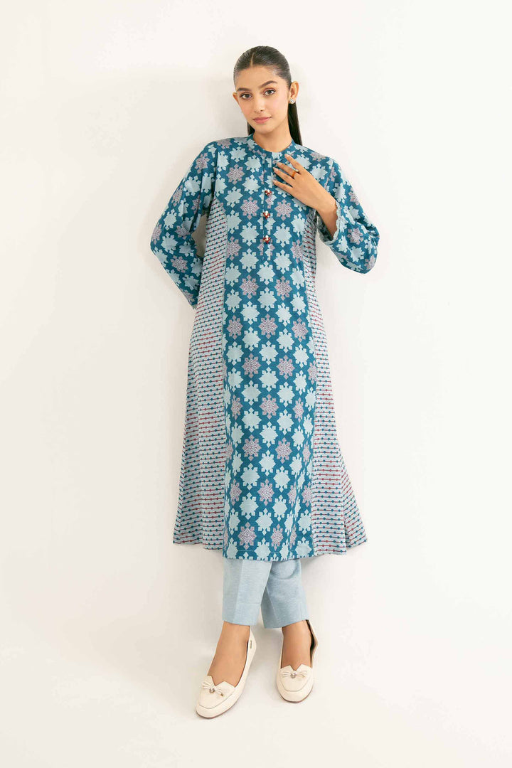 Printed Karandi Teal Suit