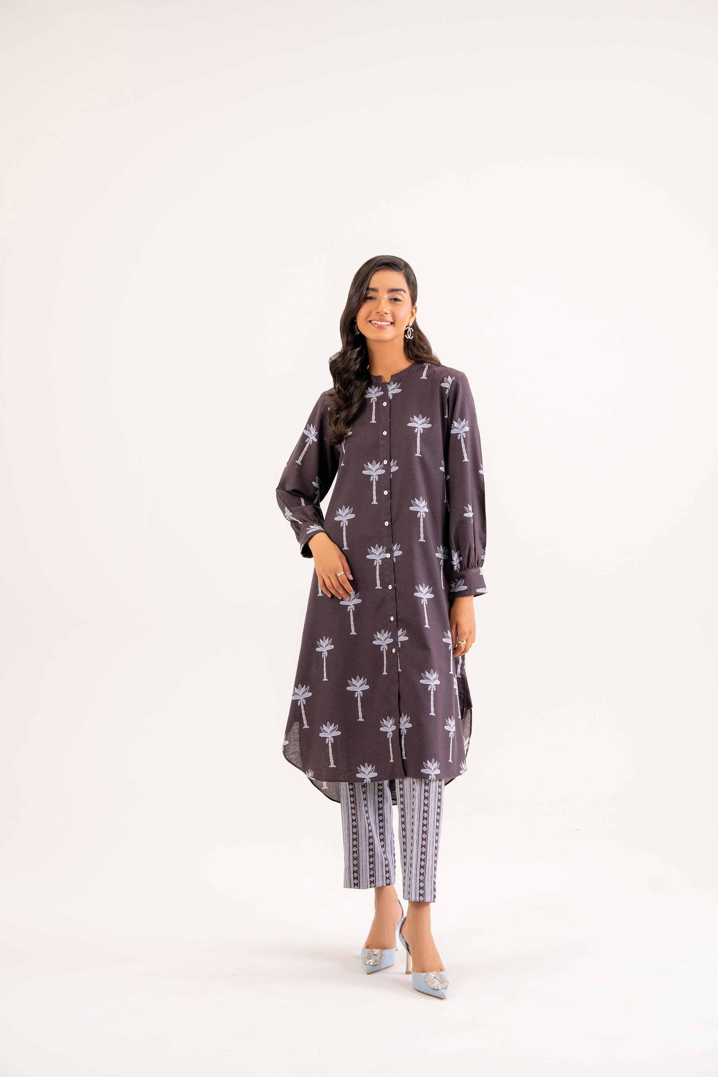 NishatUK - Brown Printed  Karandi 2-piece ready to wear Dress