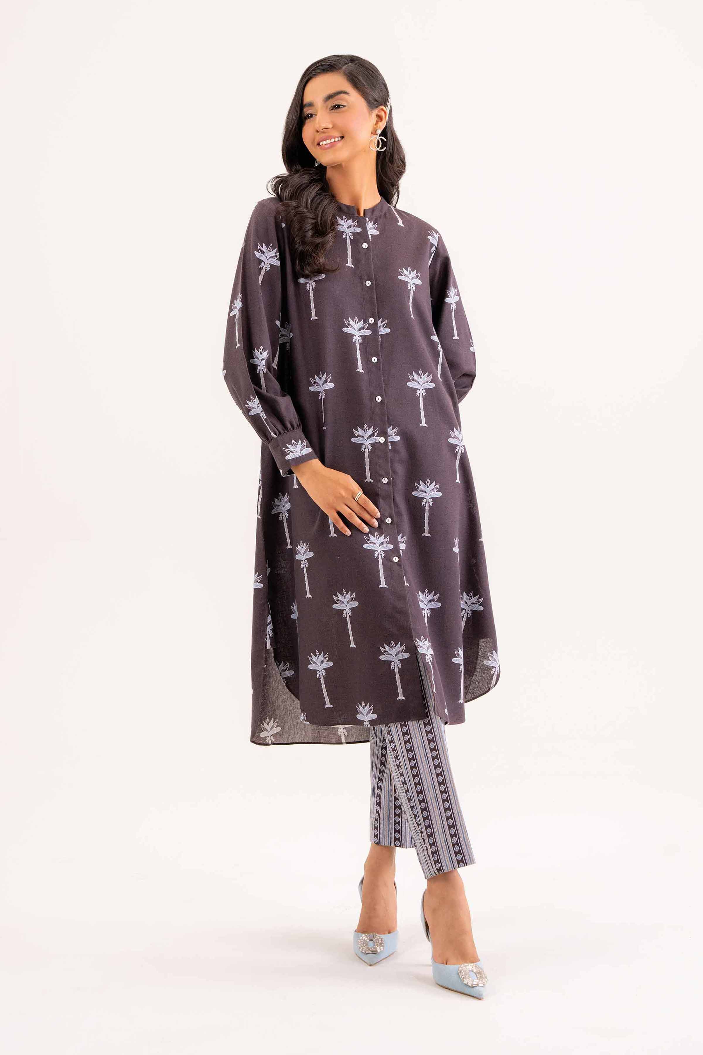 NishatUK - Brown Printed  Karandi 2-piece ready to wear Dress