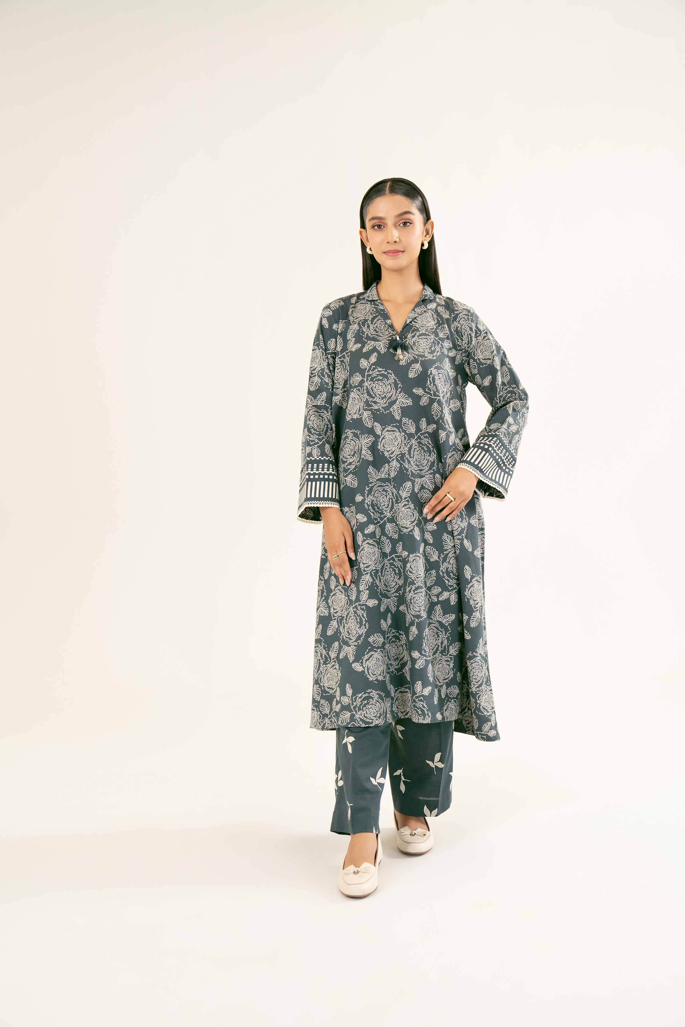 NishatUK - Brown Printed  Karandi 2-piece ready to wear Dress