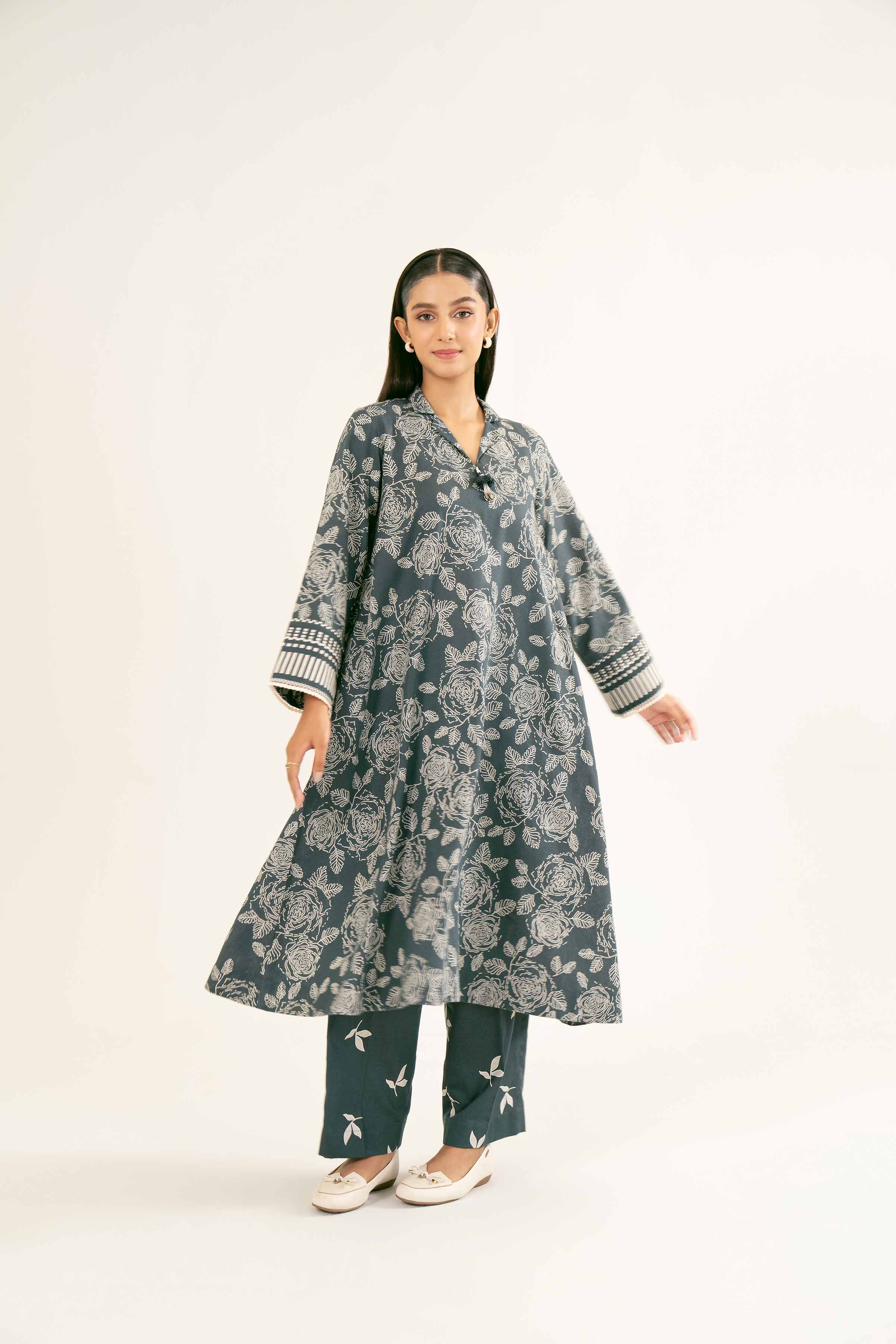 NishatUK - Brown Printed  Karandi 2-piece ready to wear Dress