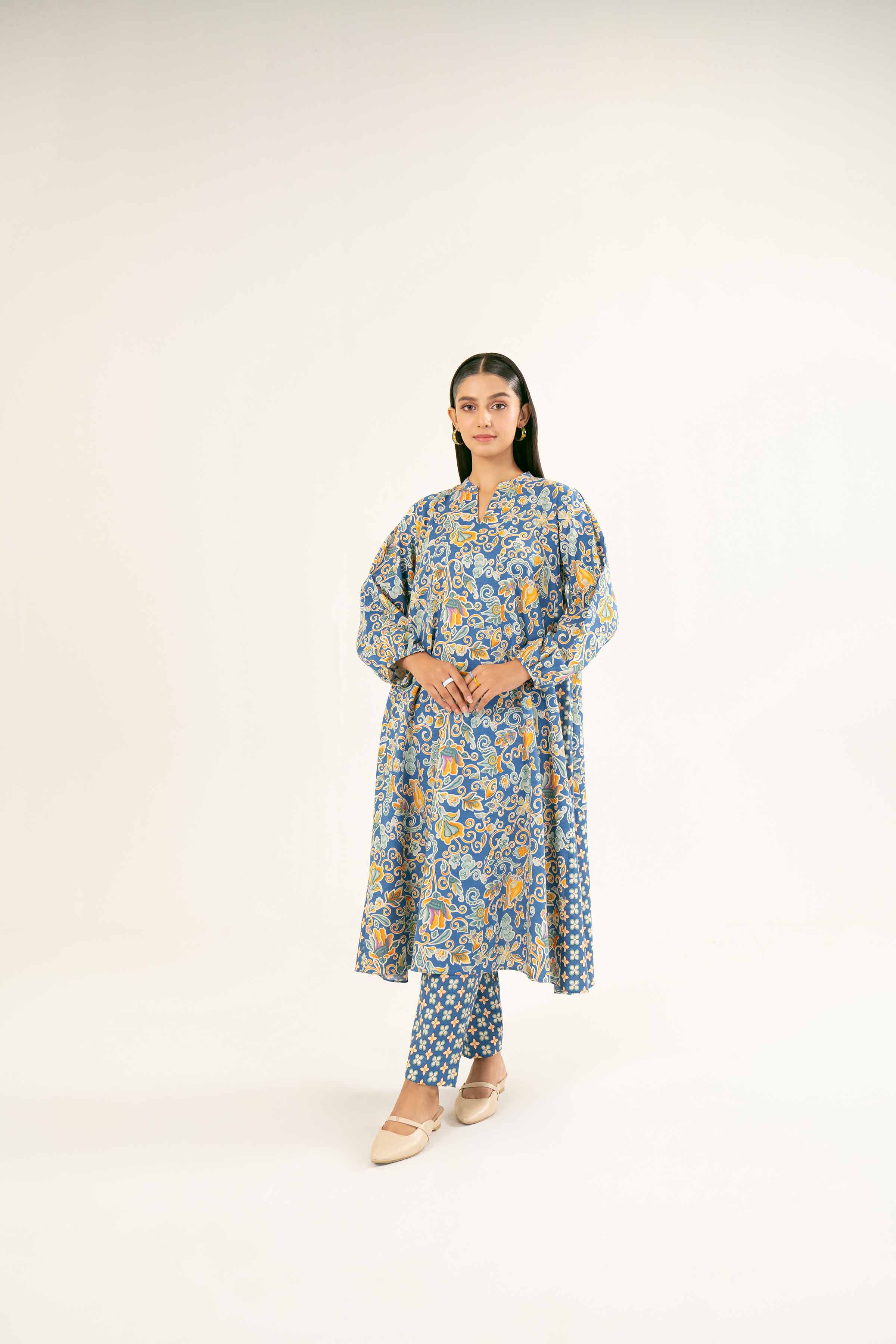 NishatUK - Brown Printed  Karandi 2-piece ready to wear Dress