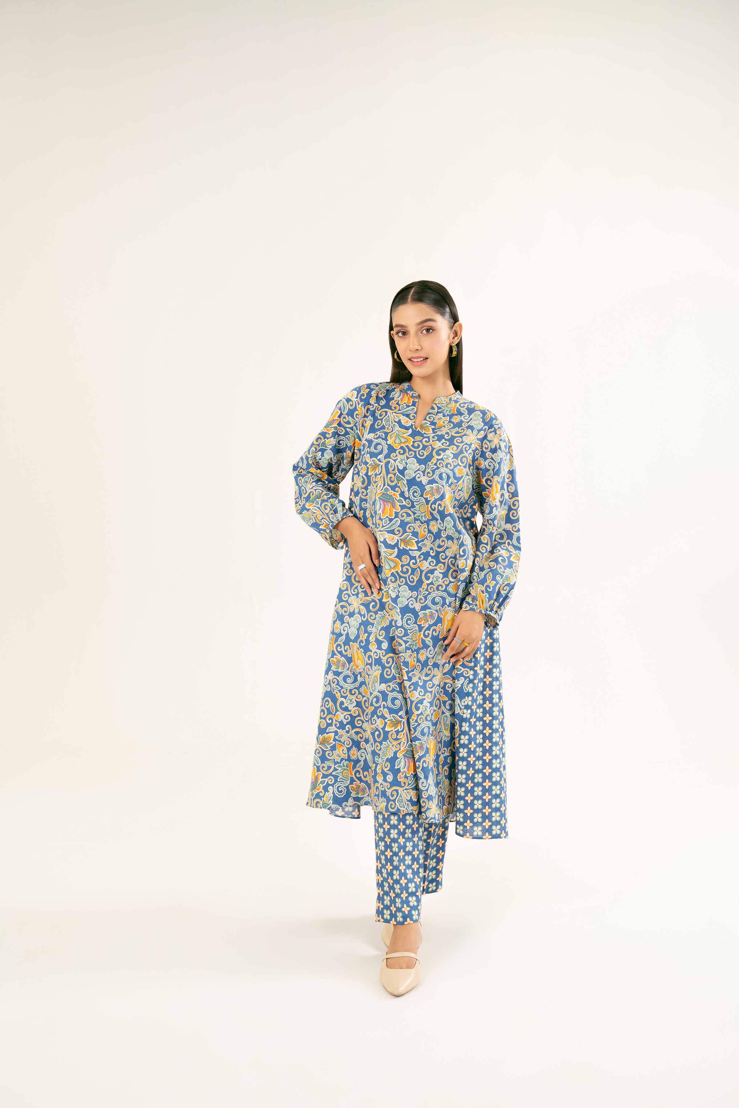 NishatUK - Brown Printed  Karandi 2-piece ready to wear Dress