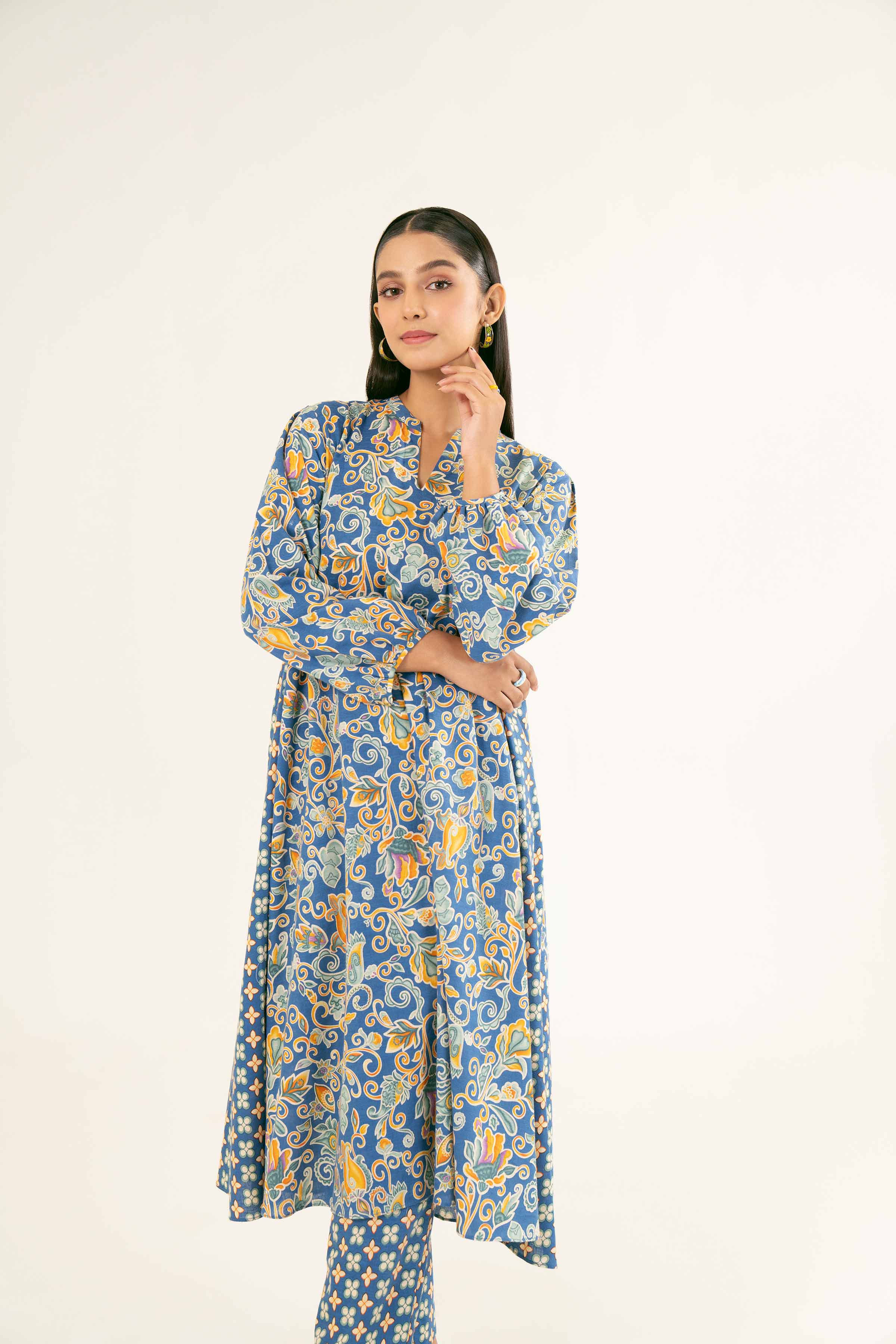 NishatUK - Brown Printed  Karandi 2-piece ready to wear Dress