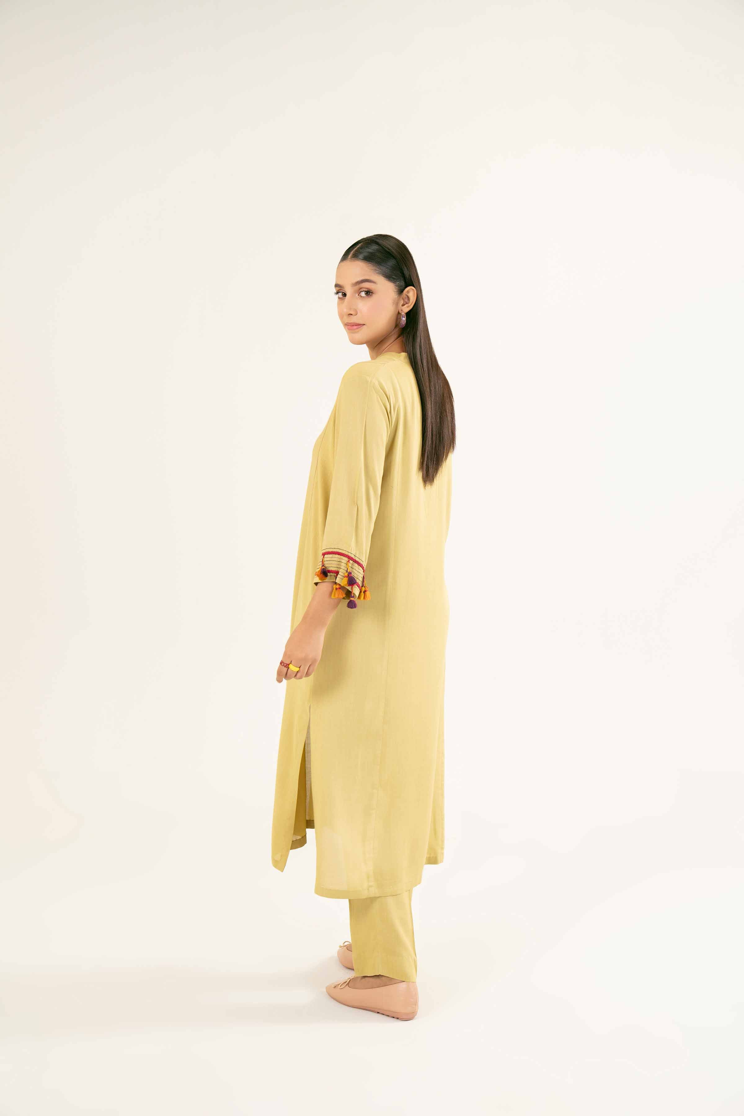 NishatUK - Brown Solids Linen 2-piece ready to wear Dress