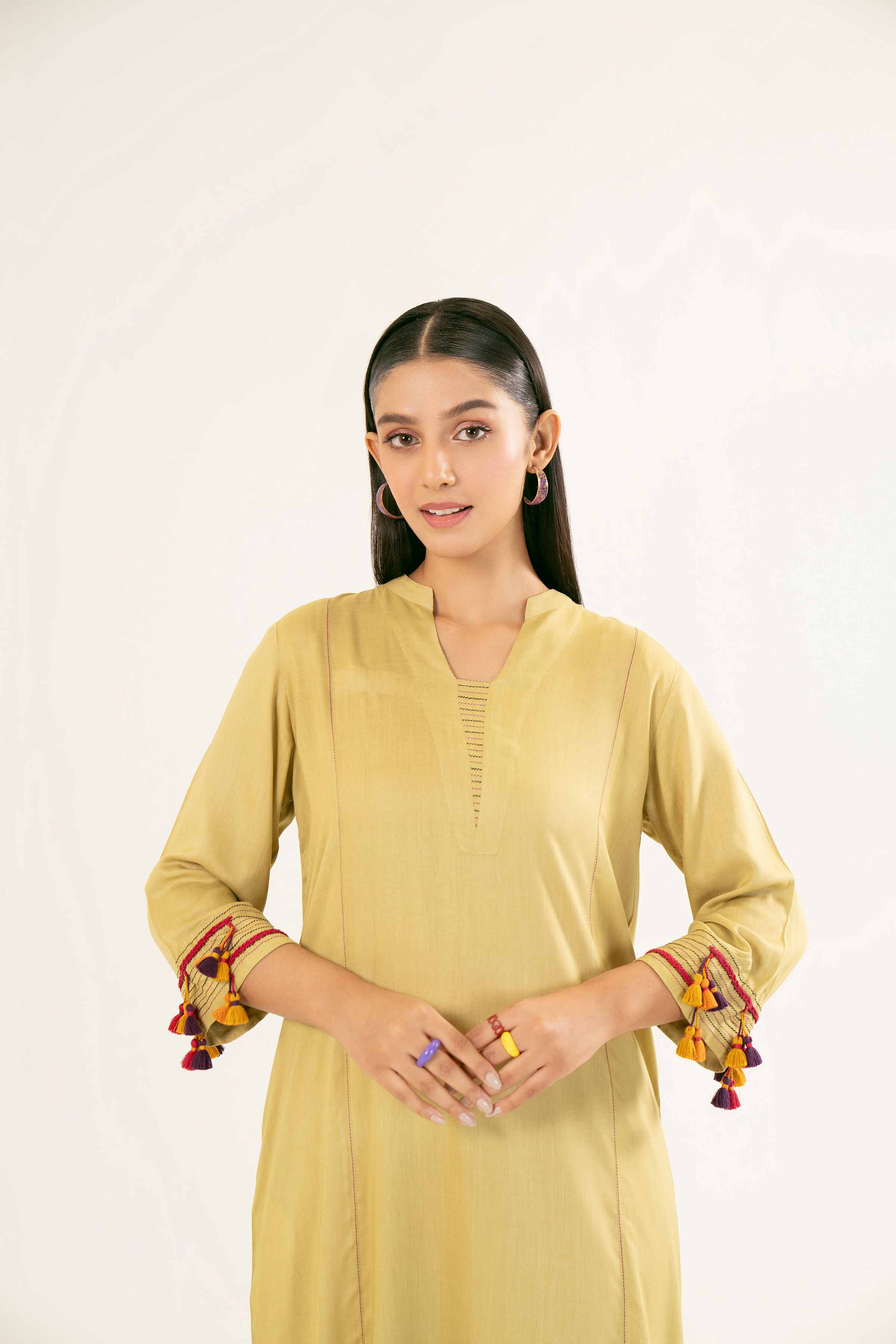 NishatUK - Brown Solids Linen 2-piece ready to wear Dress