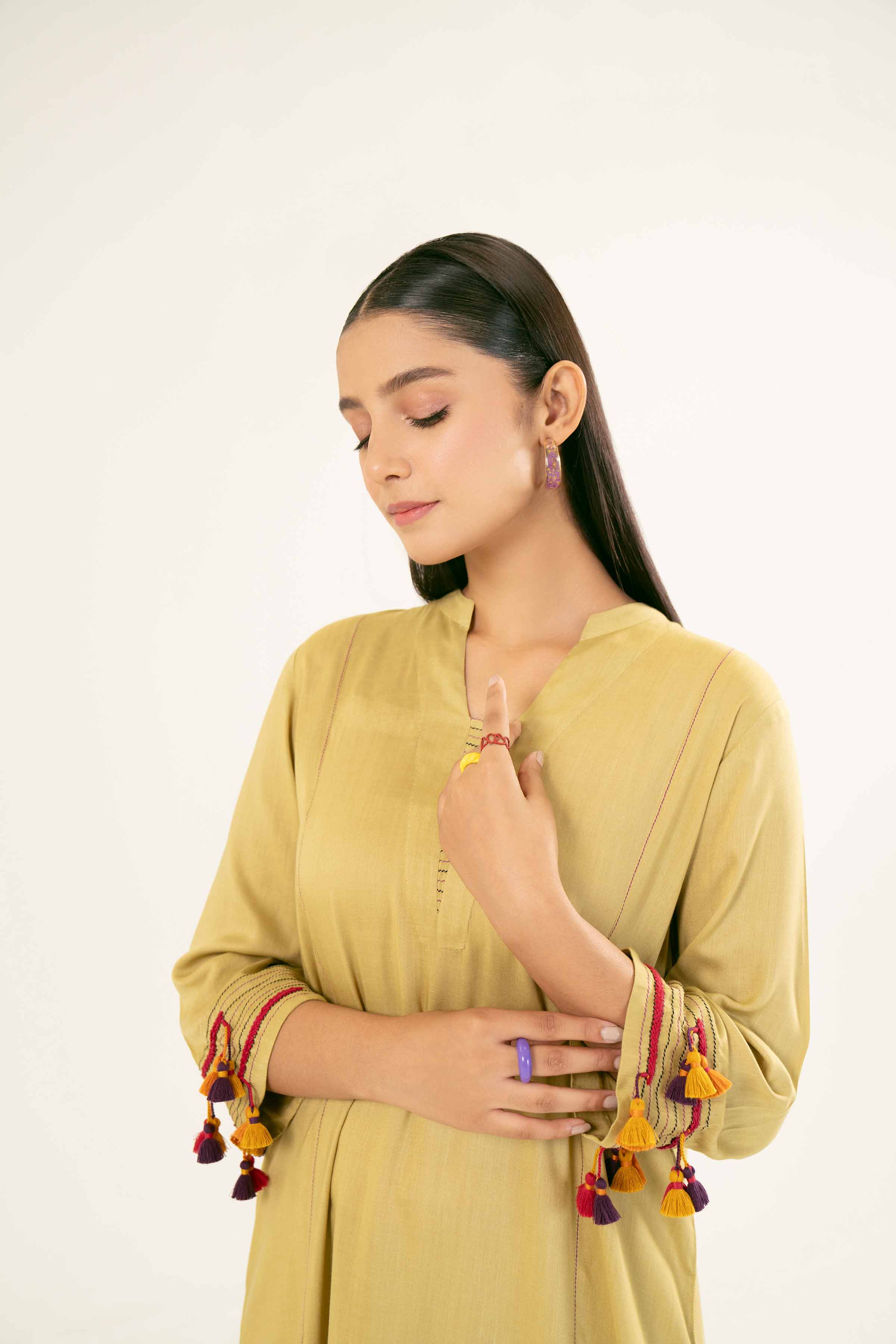 NishatUK - Brown Solids Linen 2-piece ready to wear Dress