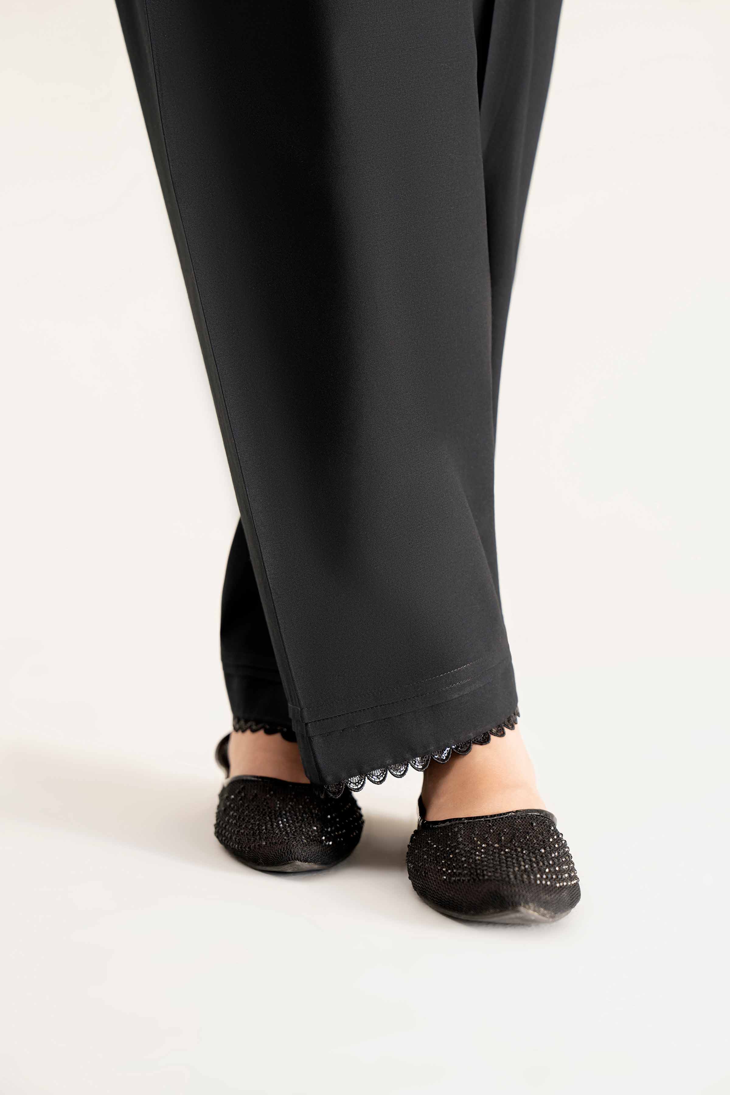 NishatUK - Black Embroidered   Cambric 1-piece ready to wear Trouser