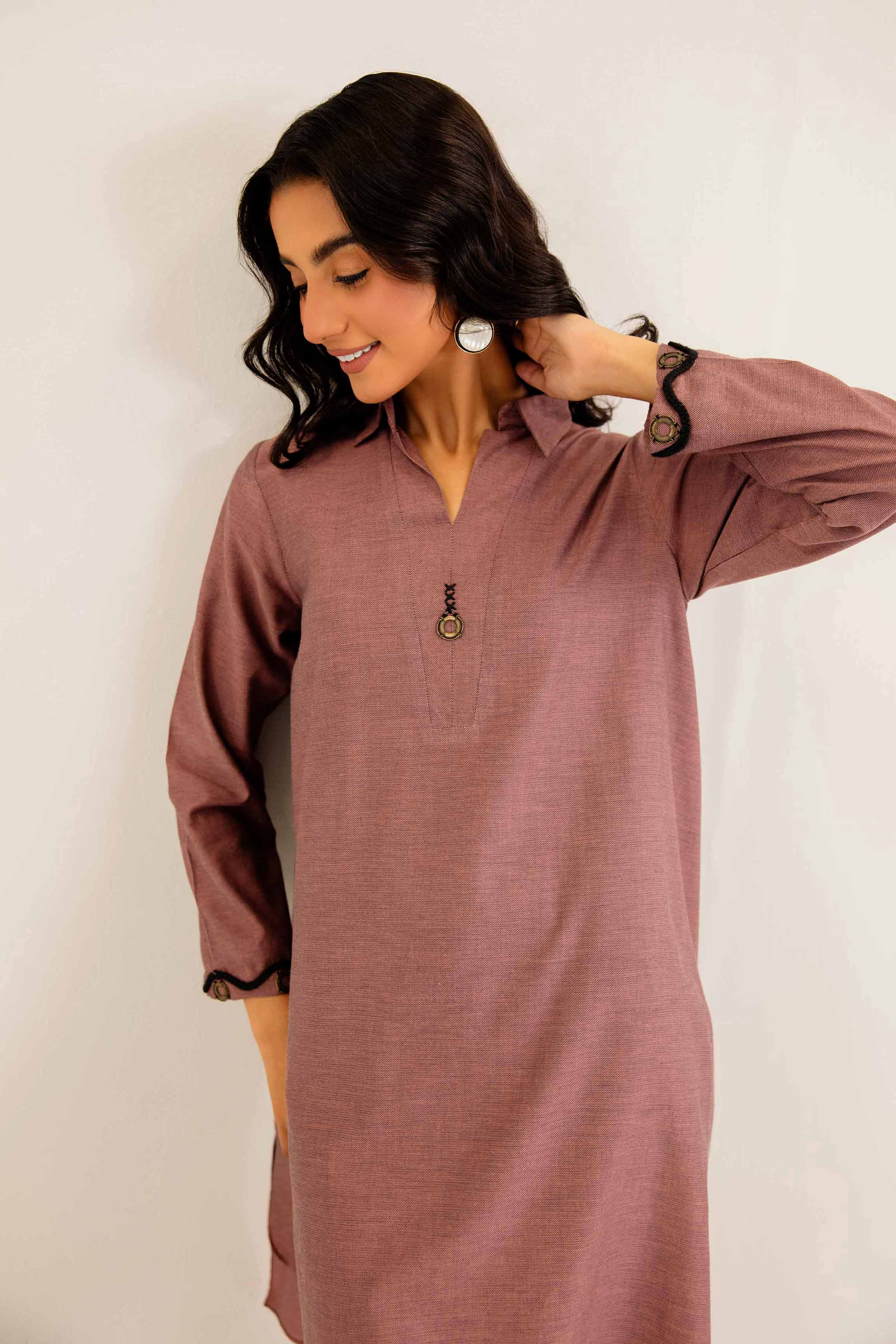 NishatUK - Brown Solids  Yarn Dyed 2-piece ready to wear Dress