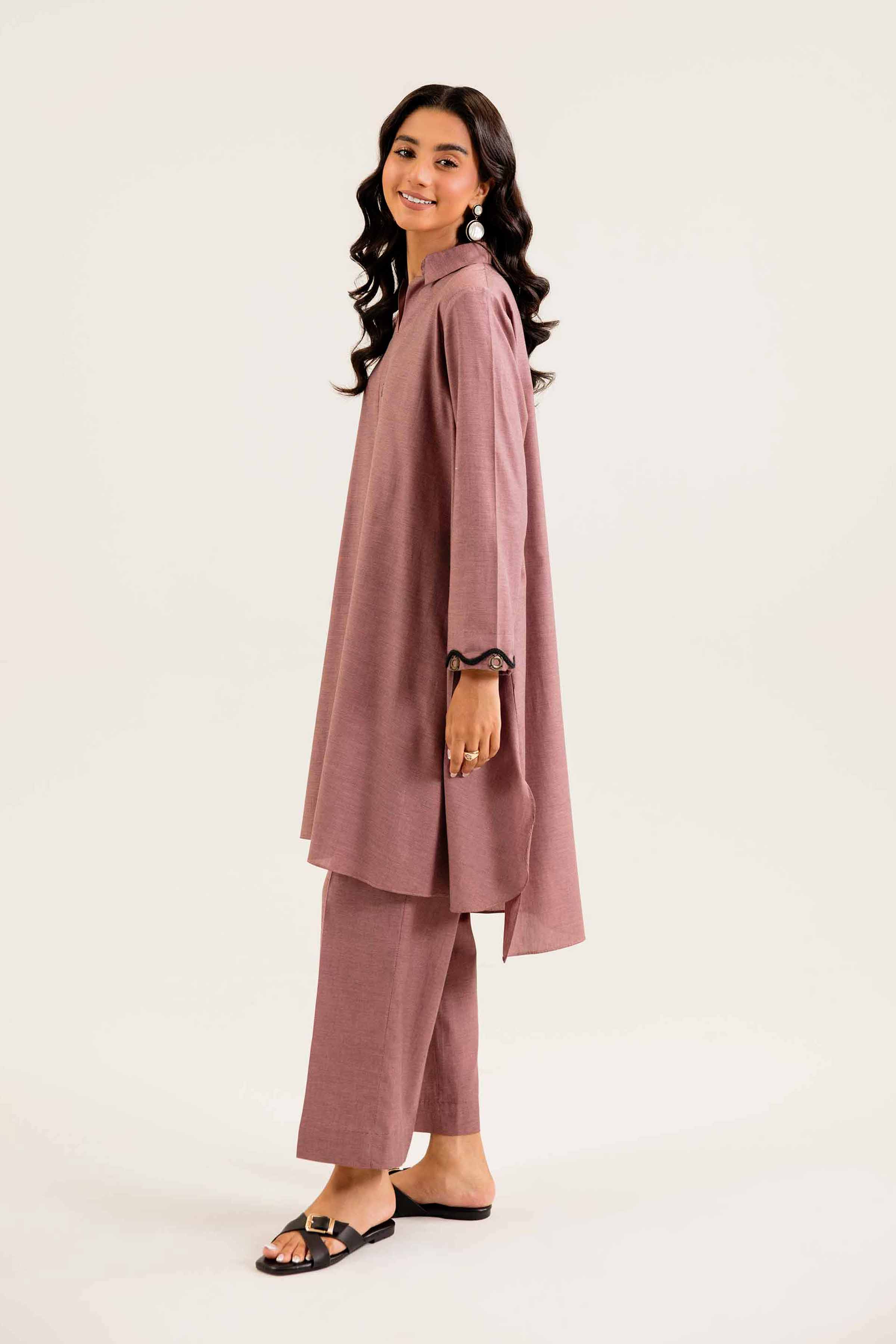 NishatUK - Brown Solids  Yarn Dyed 2-piece ready to wear Dress