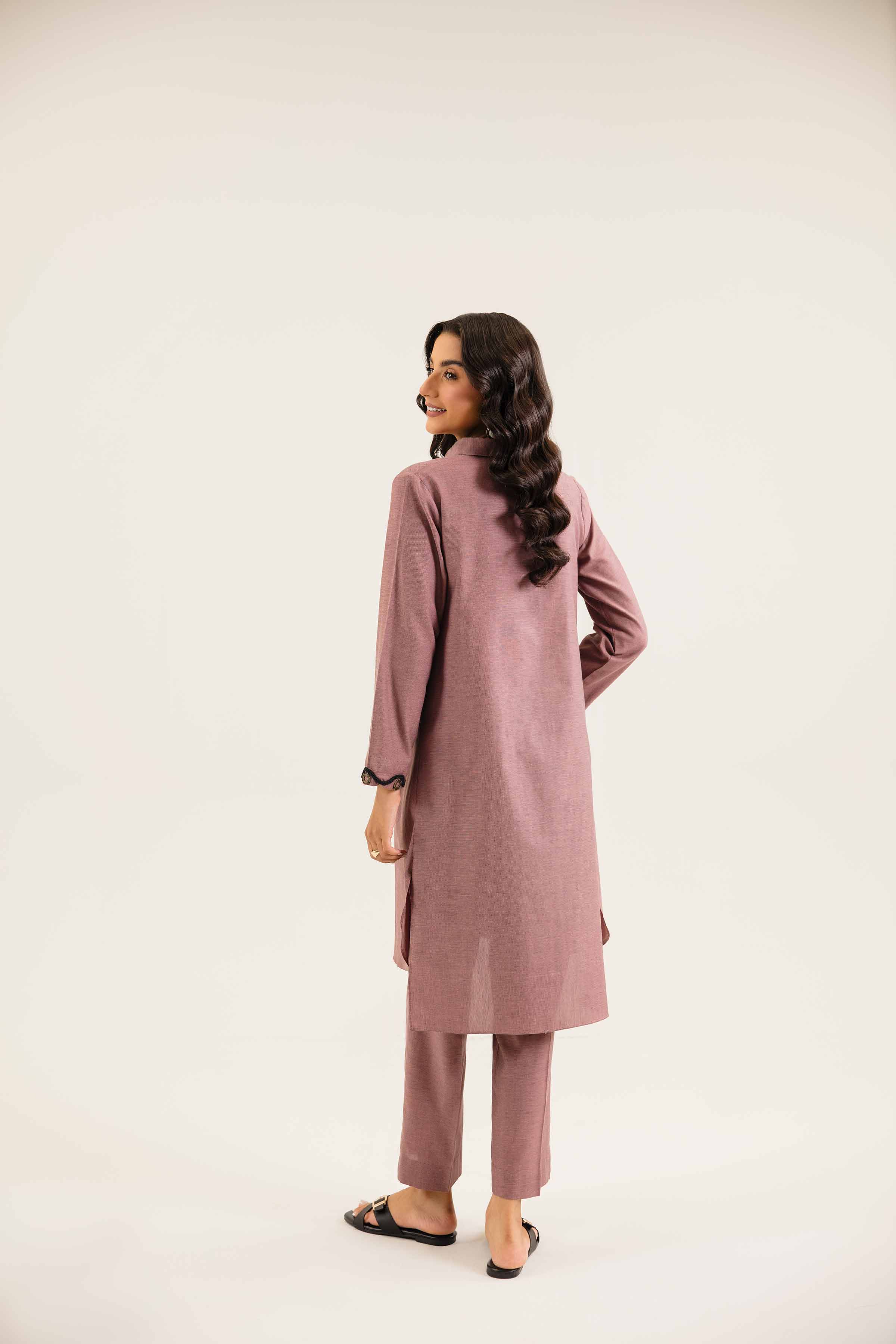 NishatUK - Brown Solids  Yarn Dyed 2-piece ready to wear Dress