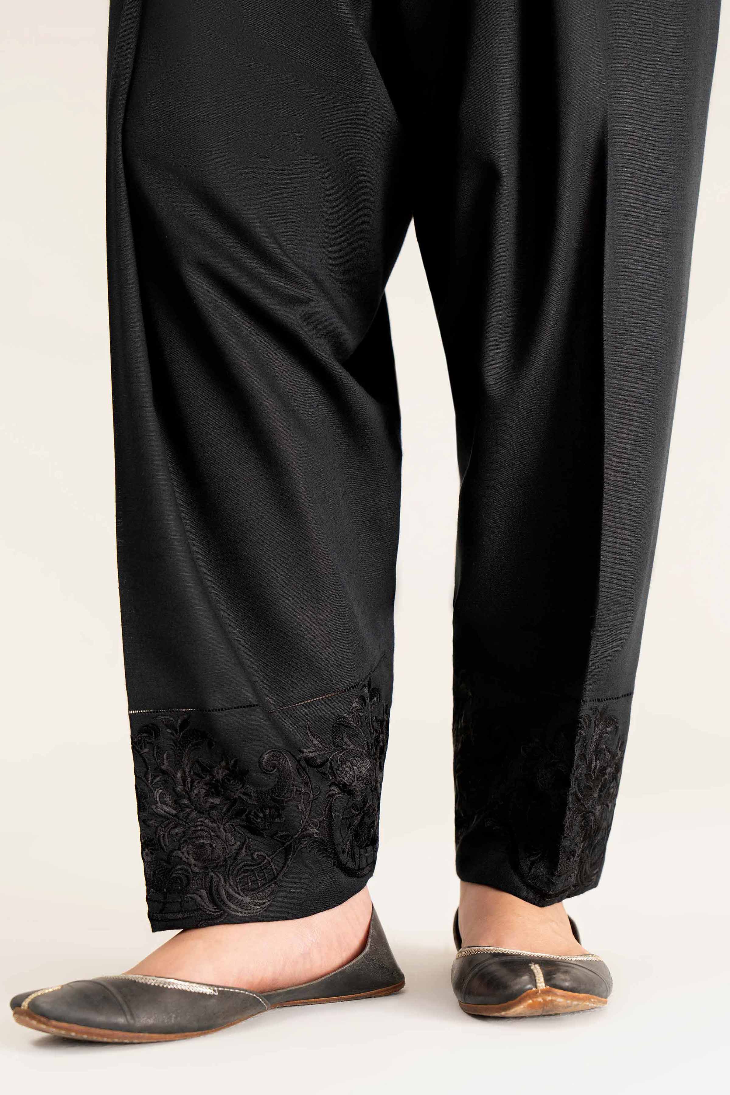 NishatUK - Black Solids  Karandi 1-piece ready to wear Shalwar
