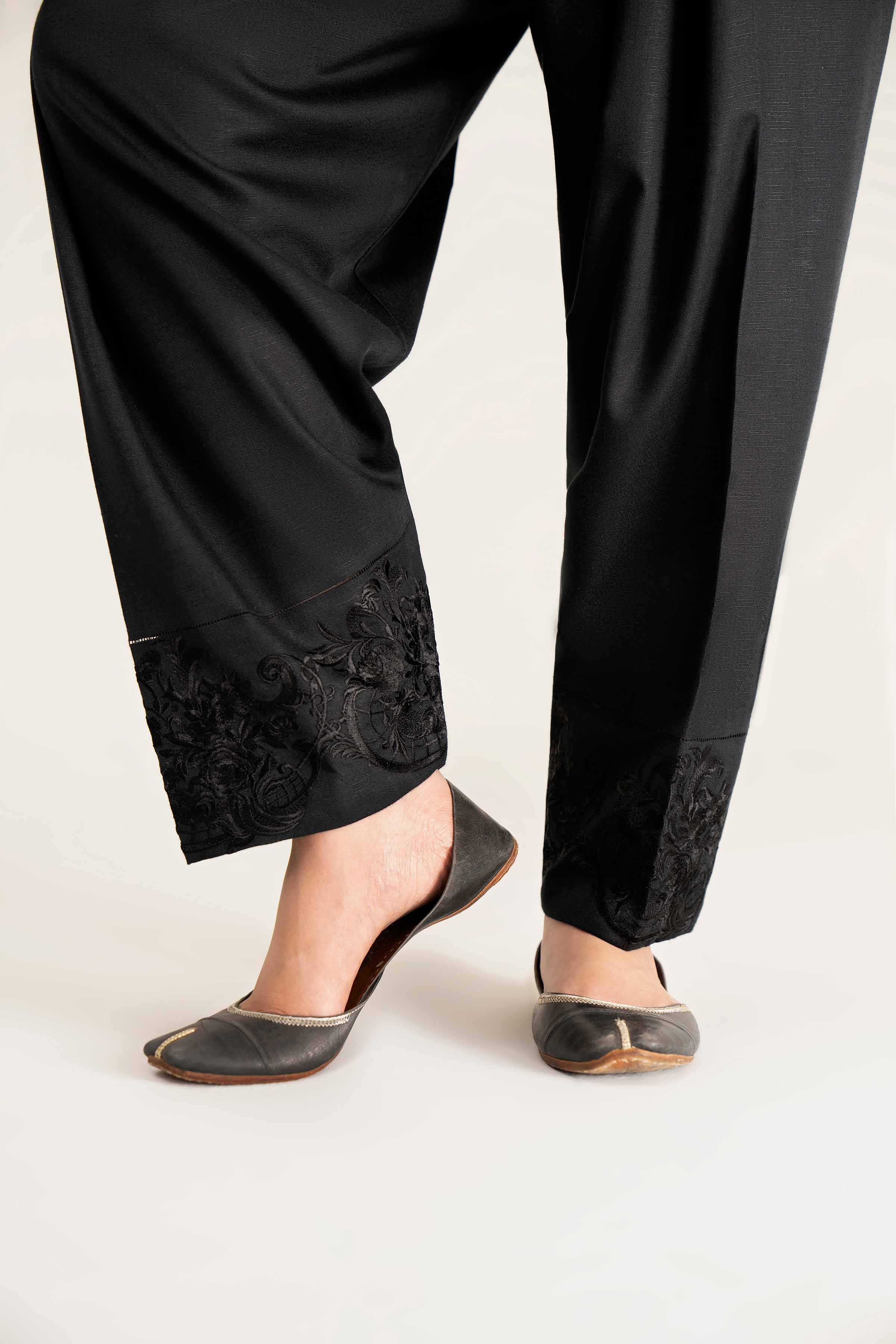 NishatUK - Black Solids  Karandi 1-piece ready to wear Shalwar