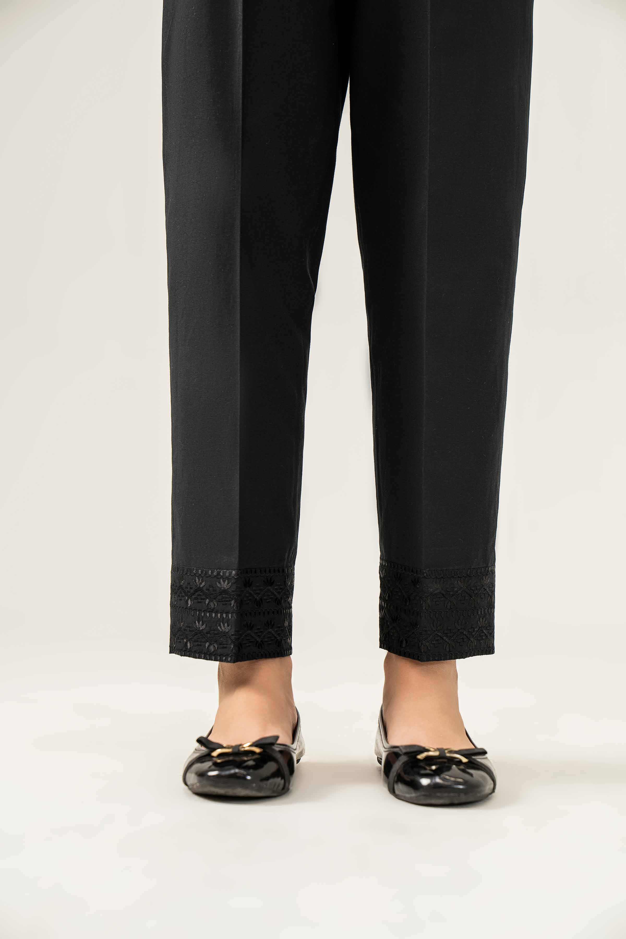 NishatUK - Black Embroidered   Cambric 1-piece ready to wear Trouser