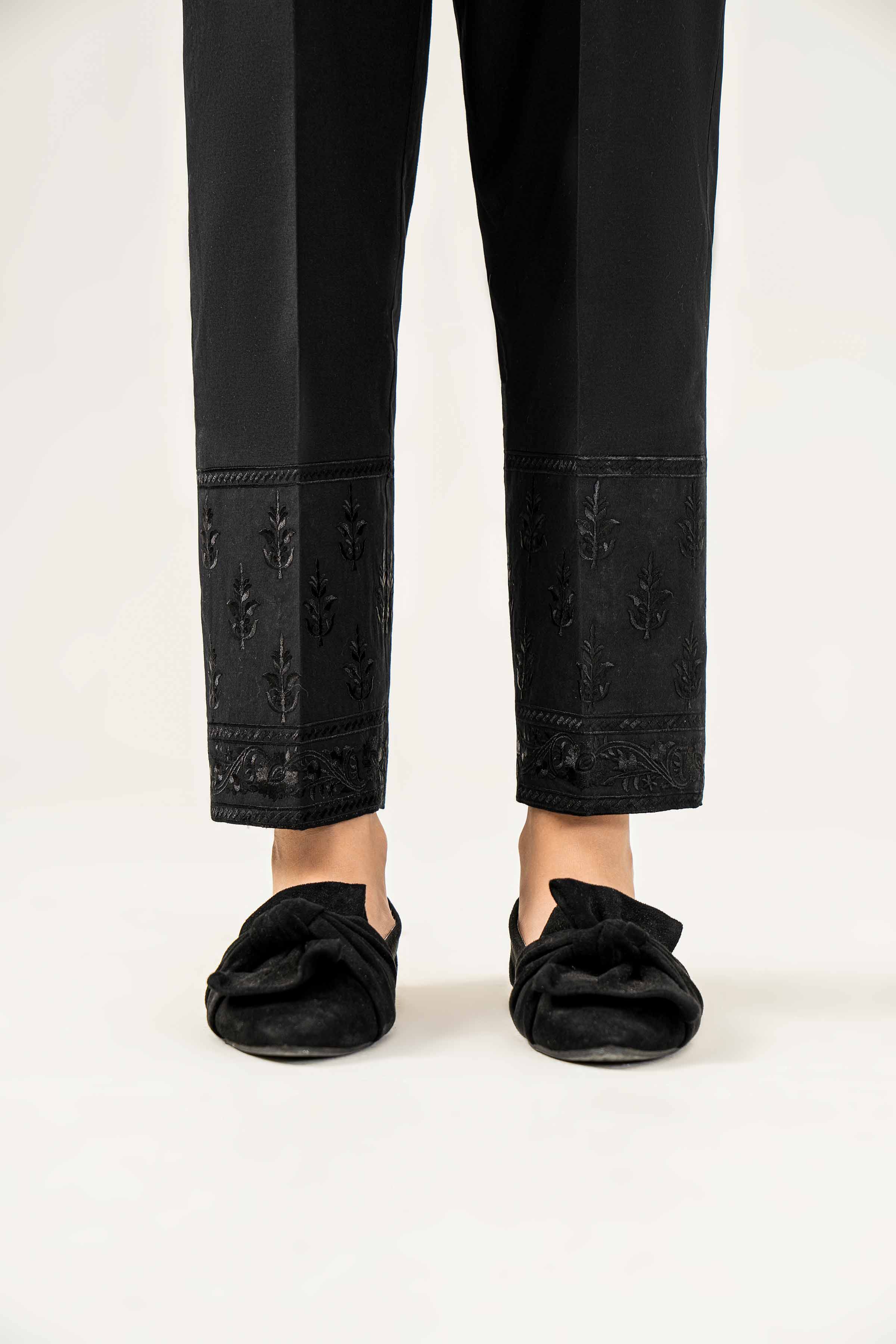 NishatUK - Black Embroidered   Cambric 1-piece ready to wear Trouser