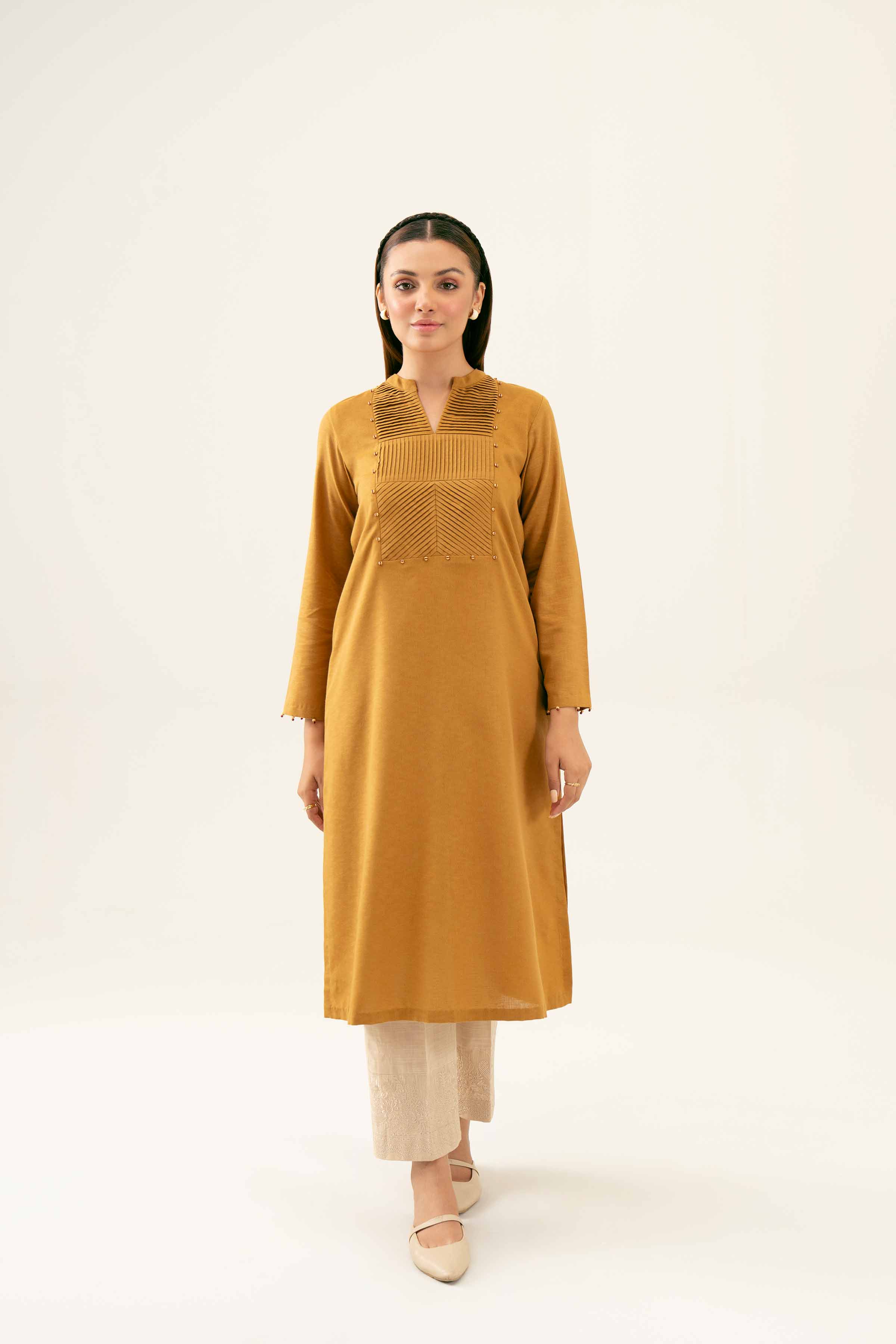 NishatUK - Brown Solids  Karandi 1-piece ready to wear Shirt