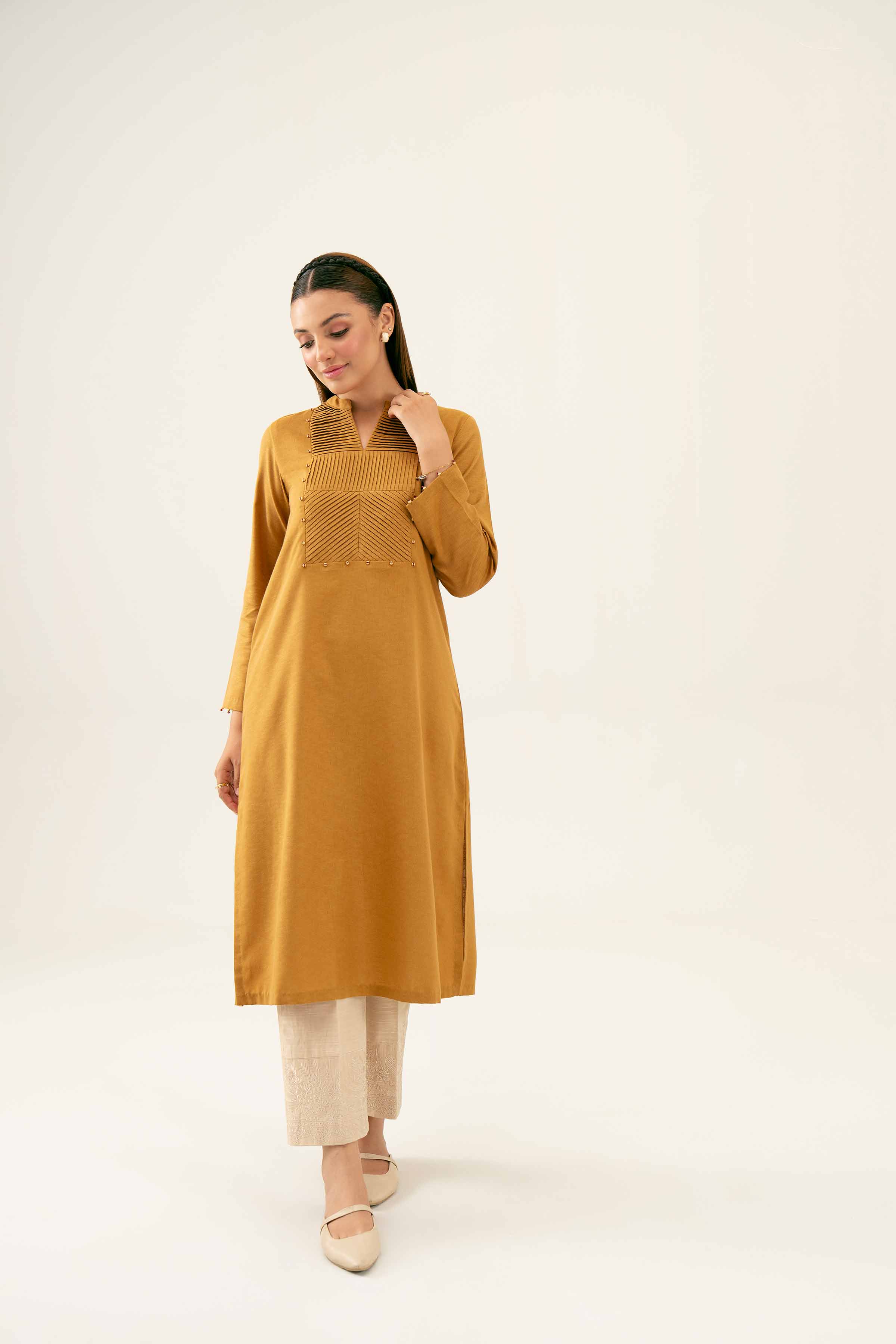NishatUK - Brown Solids  Karandi 1-piece ready to wear Shirt