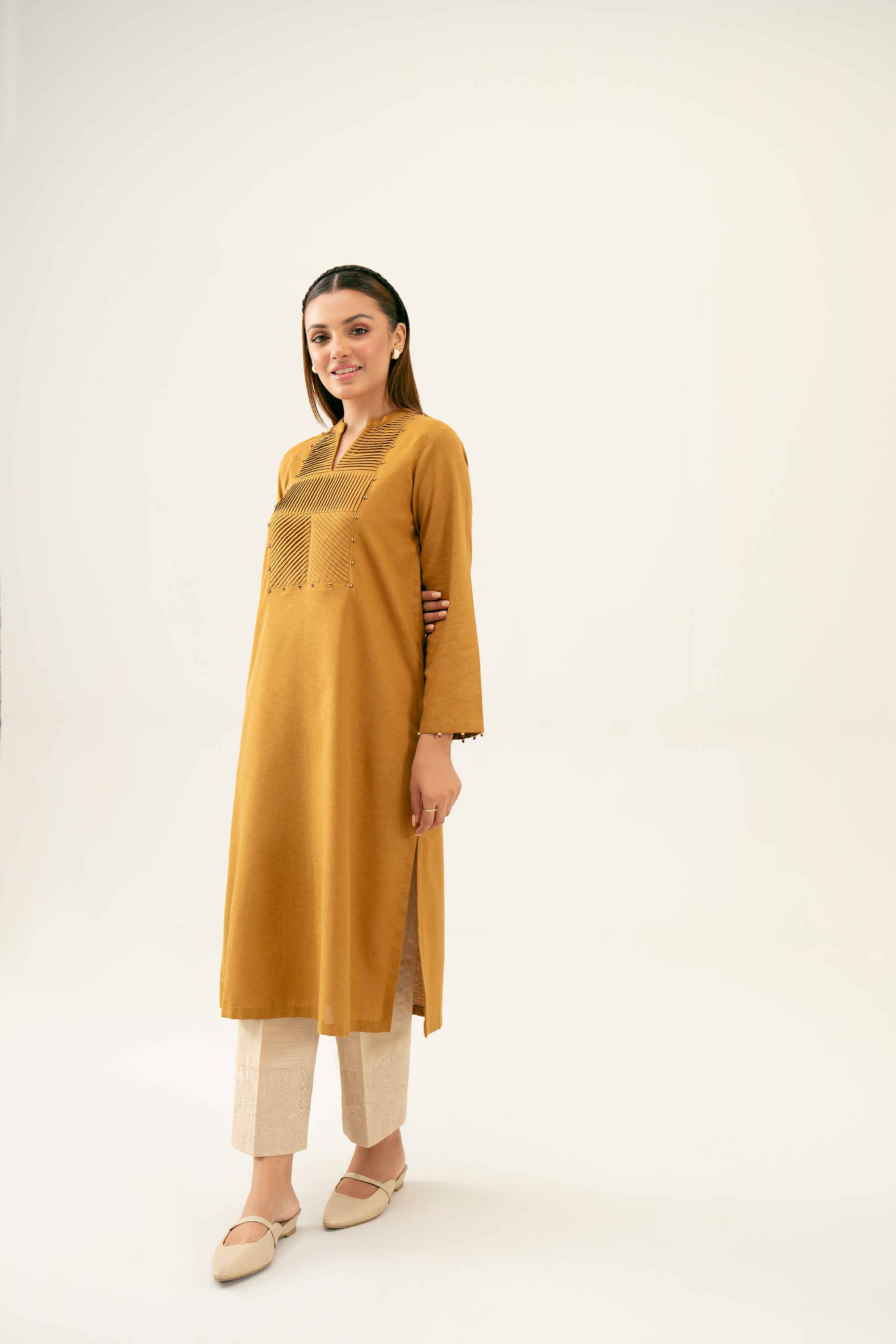 NishatUK - Brown Solids  Karandi 1-piece ready to wear Shirt