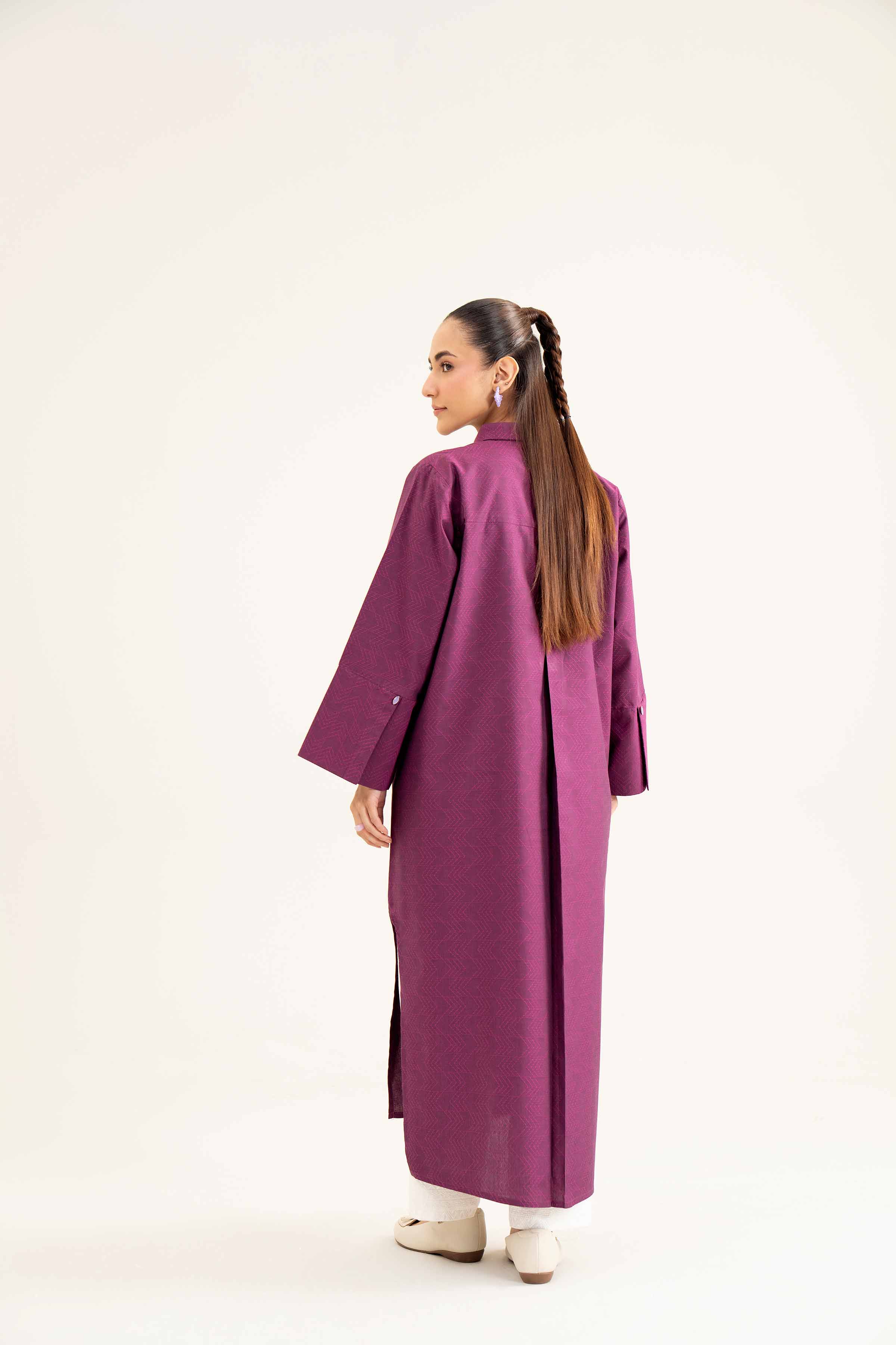 NishatUK - Purple Solids  Yarn Dyed 1-piece ready to wear Shirt