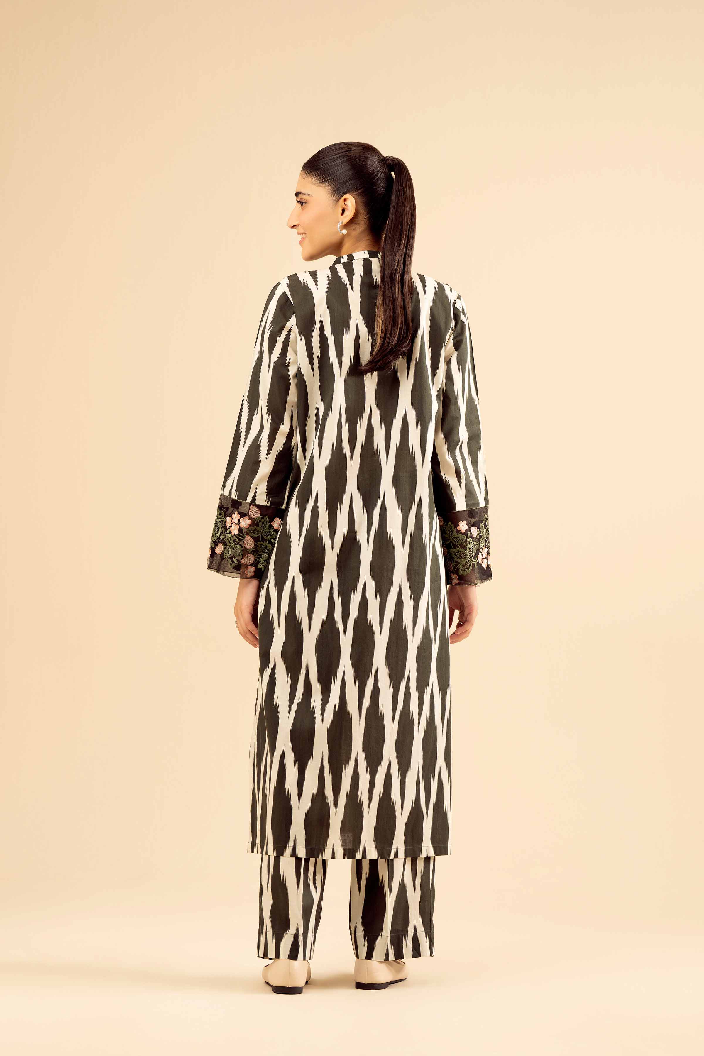 NishatUK - Black Embroidered Cambric 2-piece ready to wear Dress