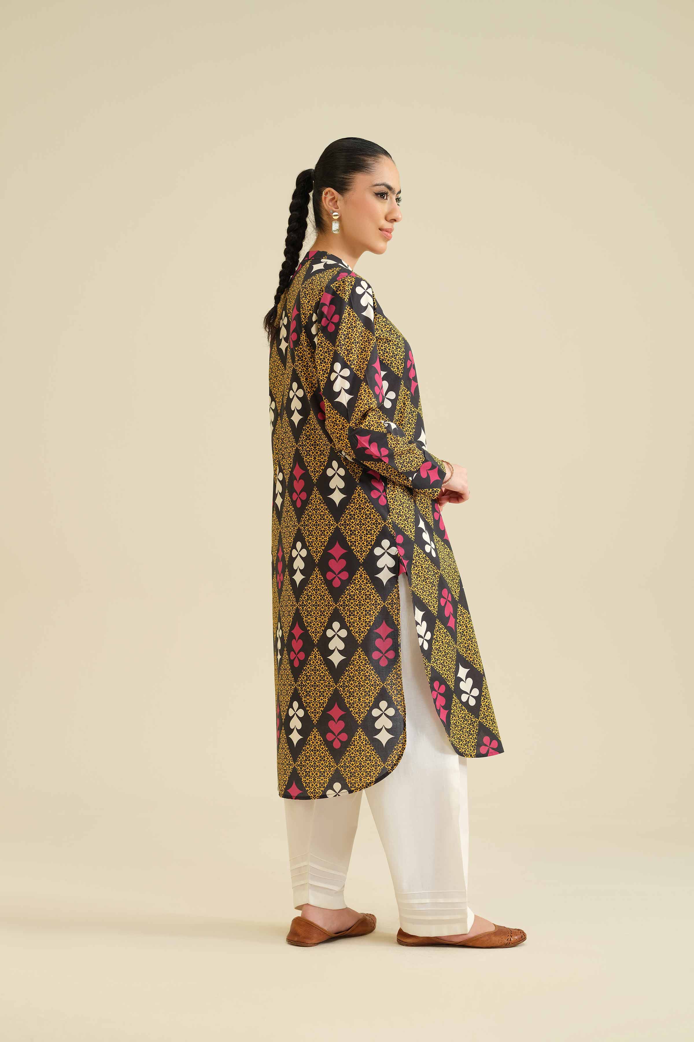 NishatUK - Black Printed Cambric 1-piece ready to wear Shirt