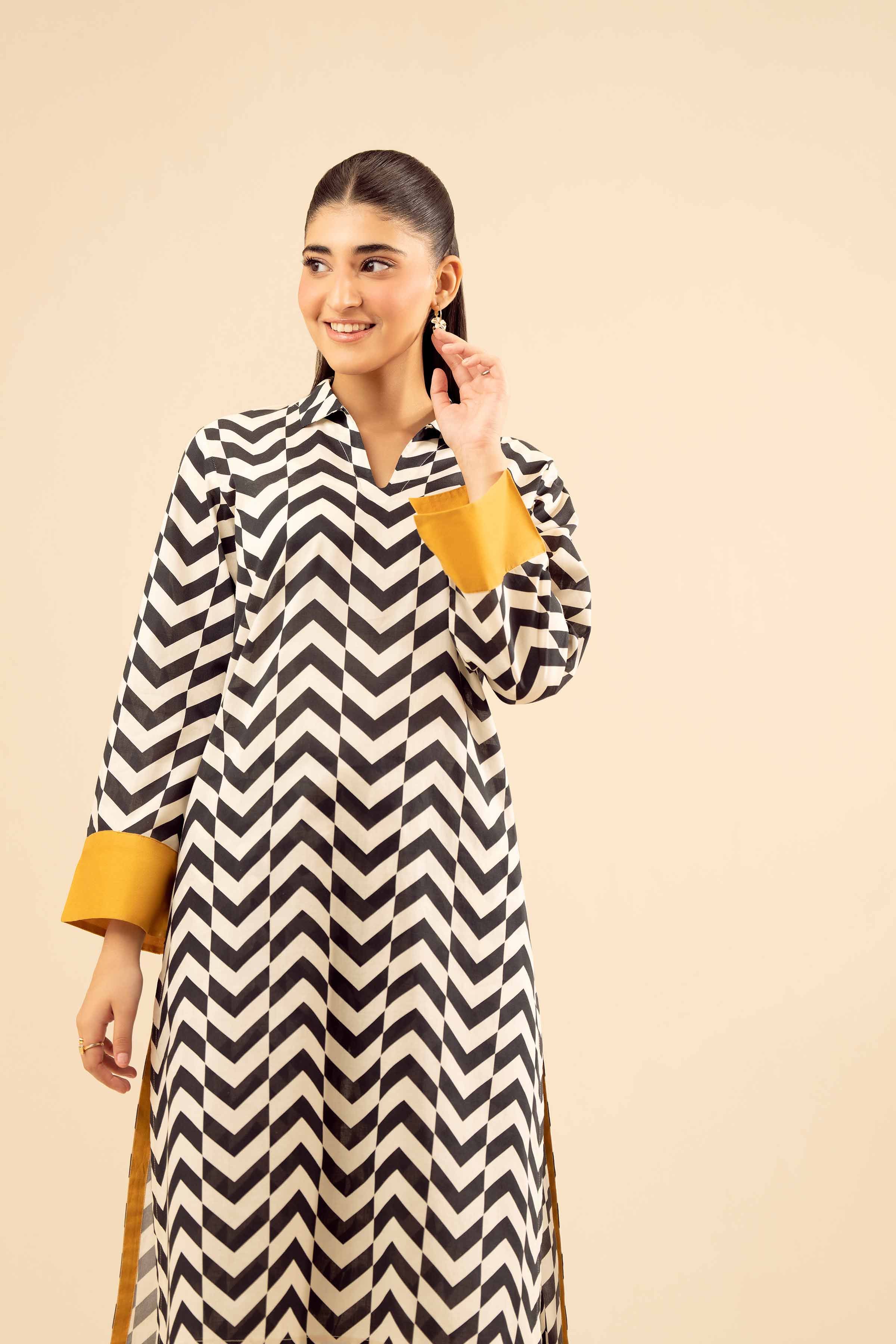 NishatUK - White Printed Cambric 2-piece ready to wear Dress