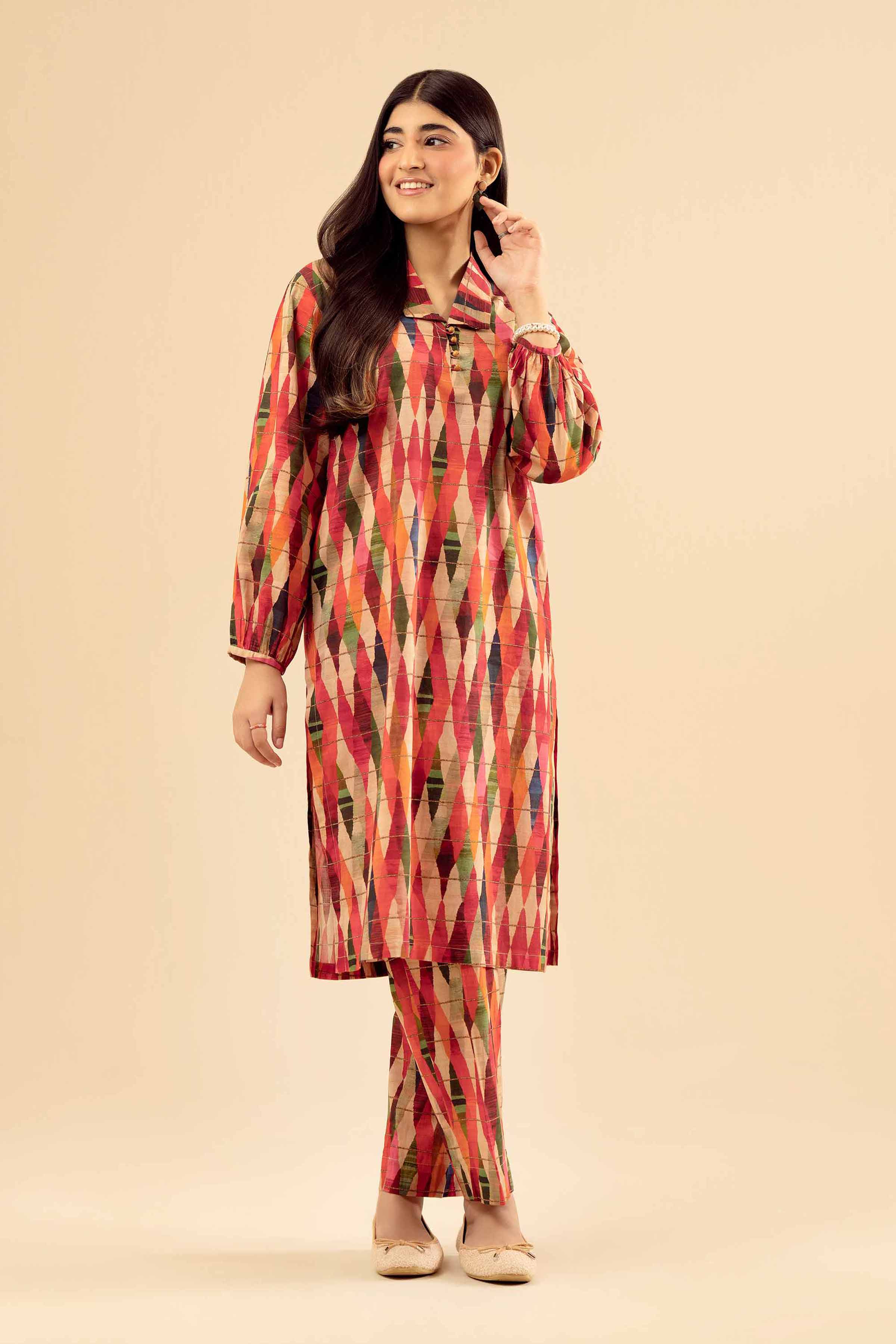 NishatUK - Multi Printed Cambric 2-piece ready to wear Dress