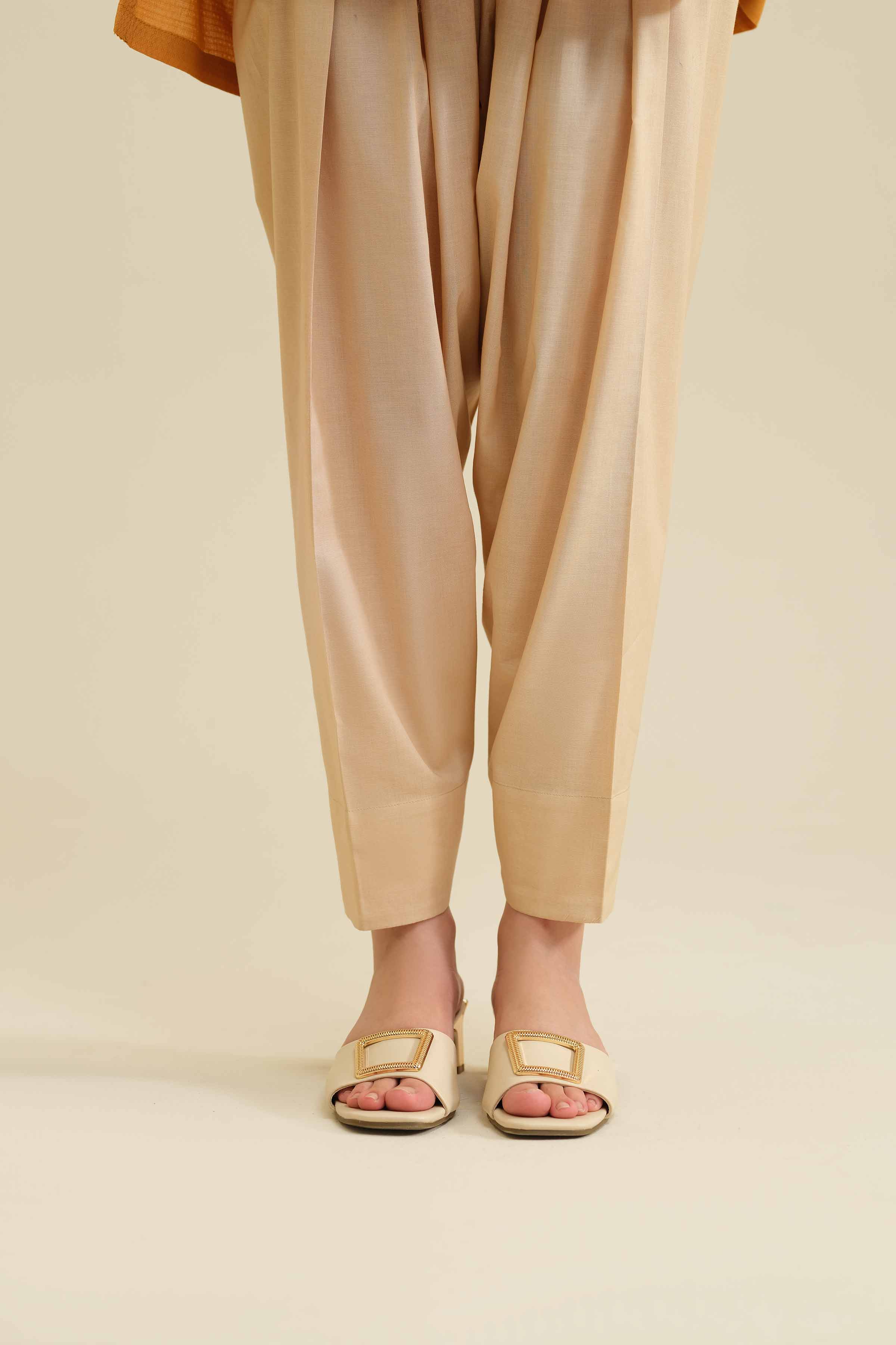 NishatUK - Beige Solids Cambric 1-piece ready to wear Shalwar