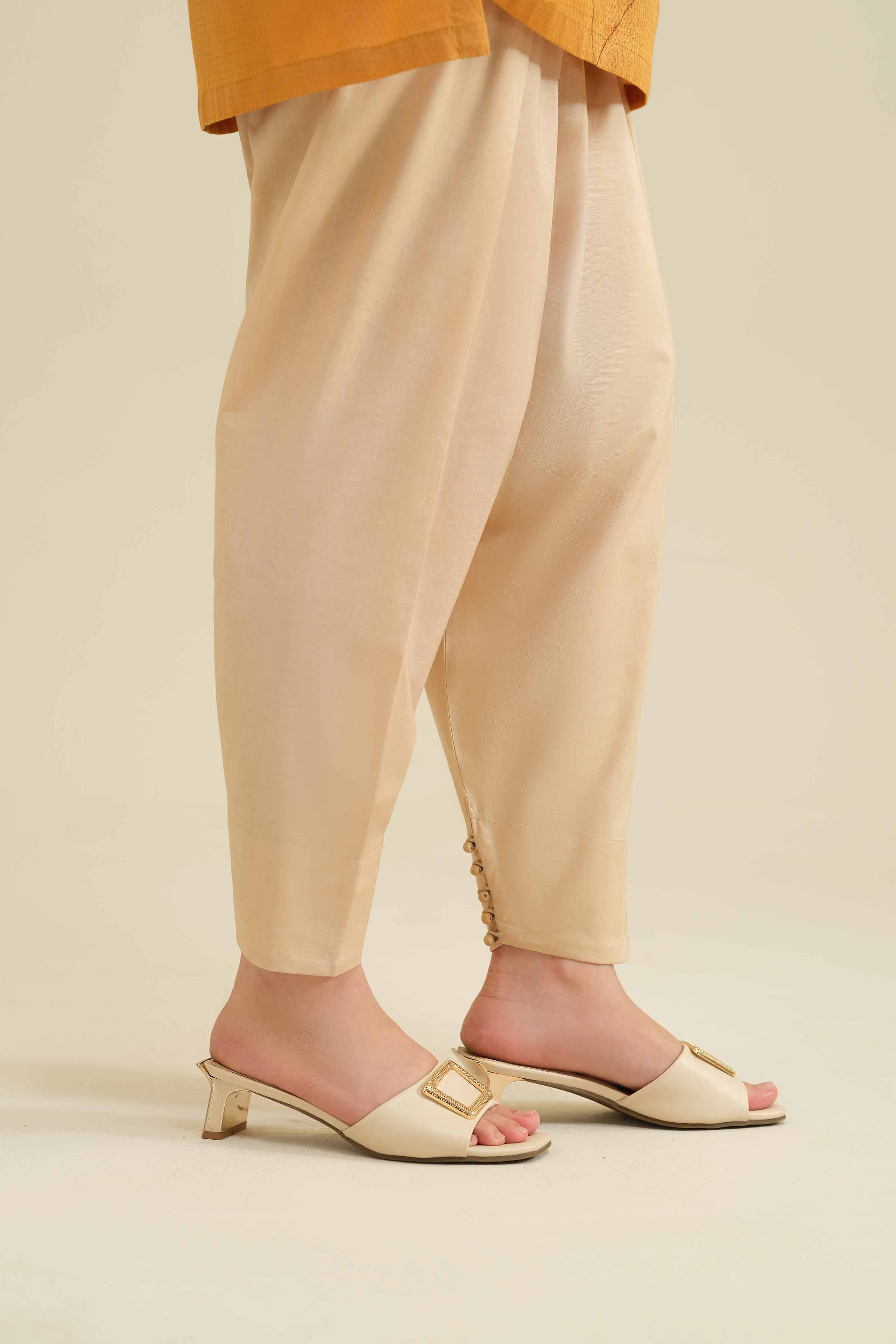 NishatUK - Beige Solids Cambric 1-piece ready to wear Shalwar