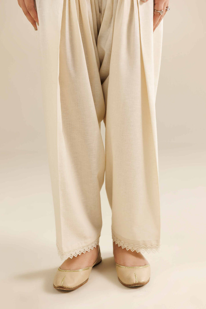 NishatUK - Off White Solids Karandi 1-piece ready to wear Shalwar