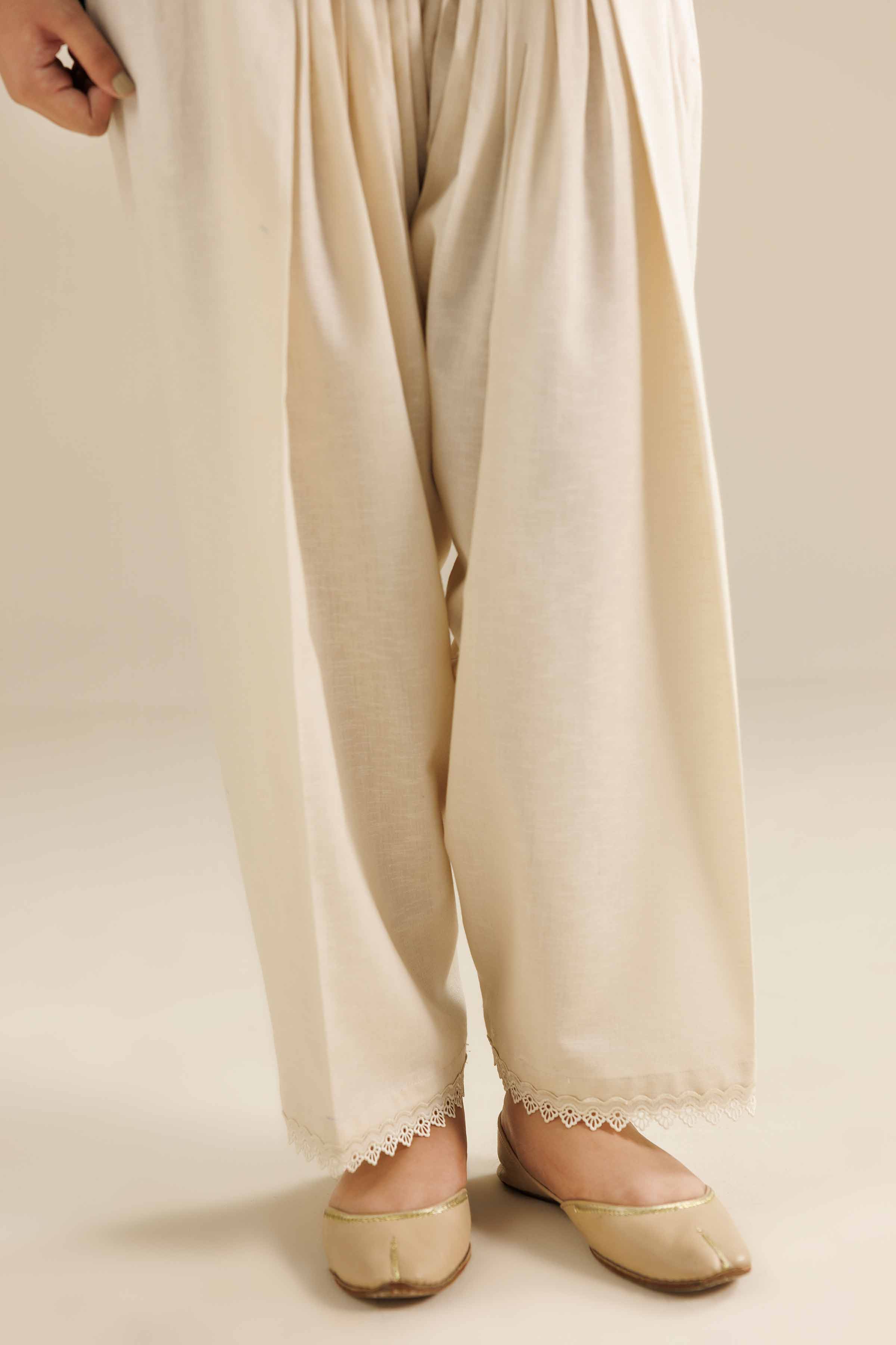 NishatUK - Off White Solids Karandi 1-piece ready to wear Shalwar