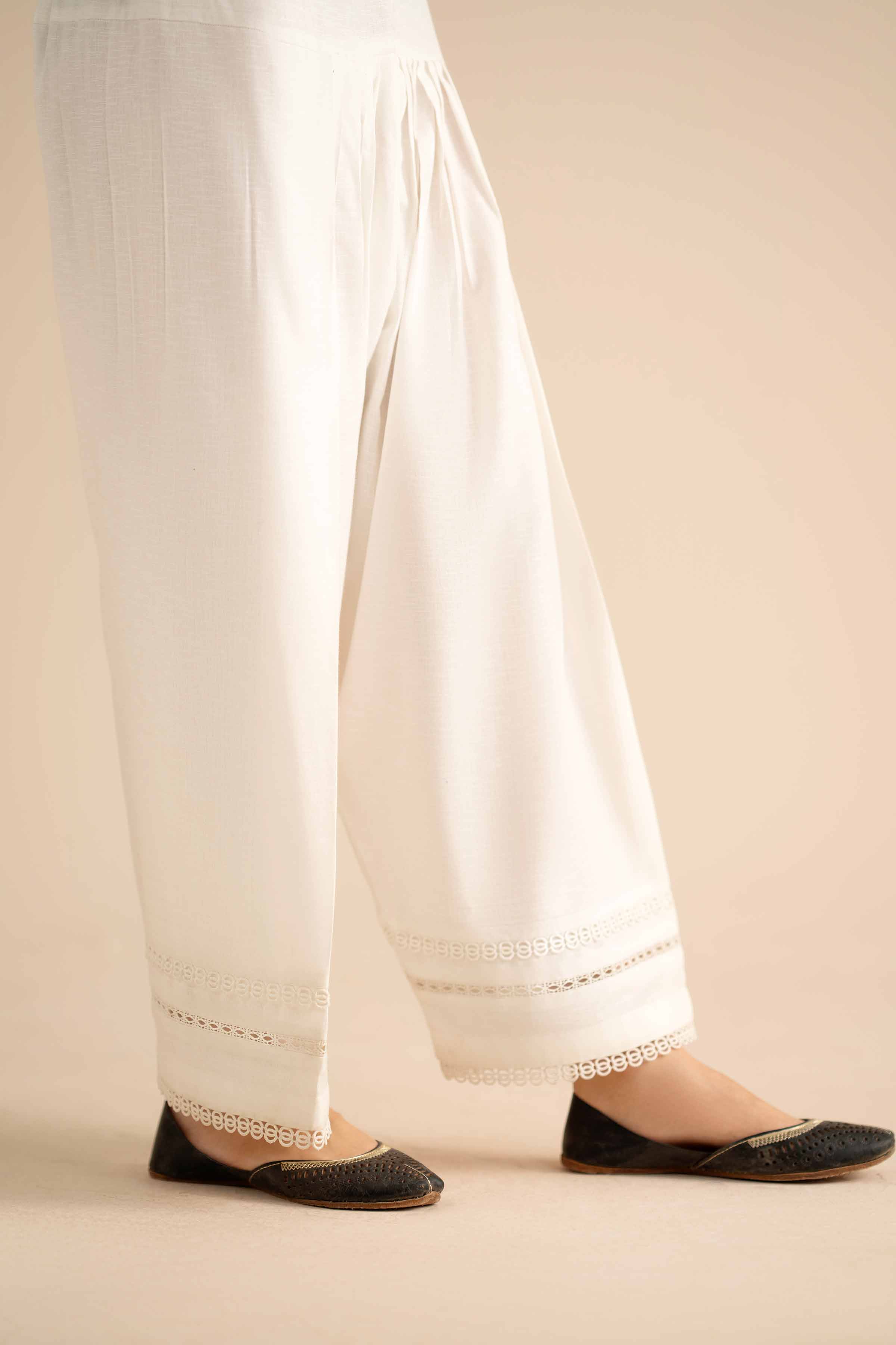 NishatUK - White Solids Cambric 1-piece ready to wear Shalwar