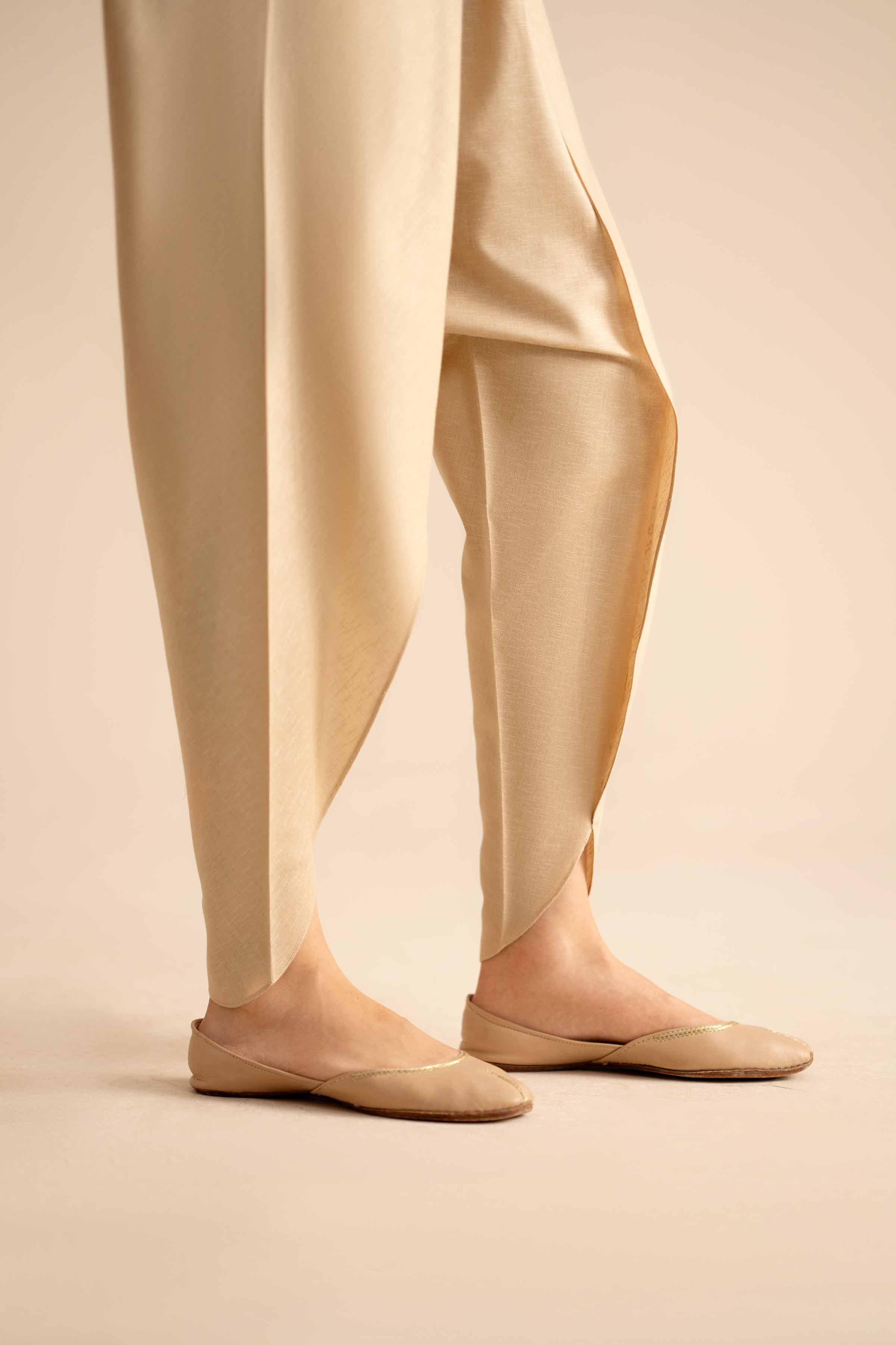 NishatUK - Beige Solids Karandi 1-piece ready to wear Shalwar