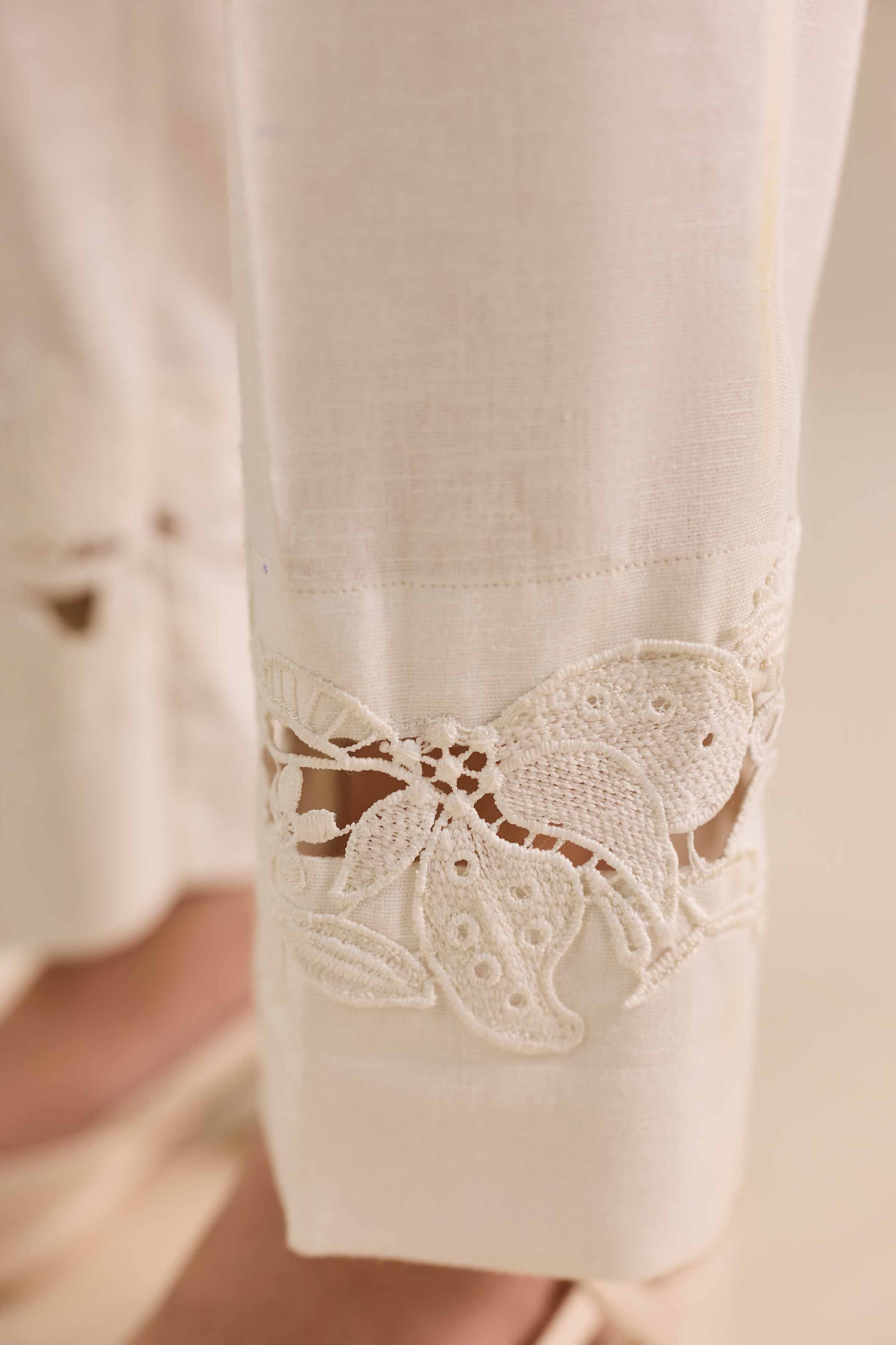 NishatUK - White Solids Karandi 1-piece ready to wear Pant